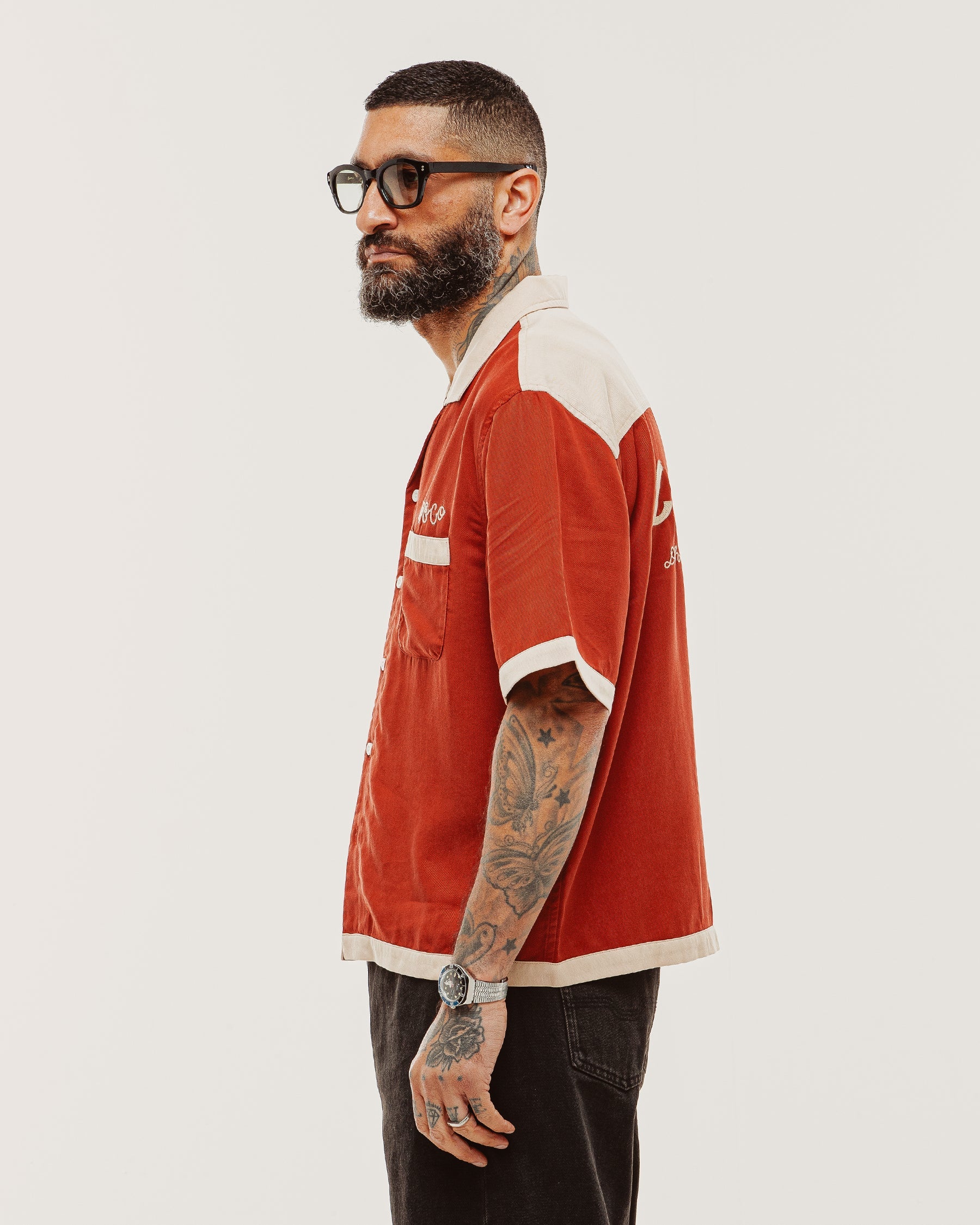 Lane Splitters Bowling Shirt - Vintage Red