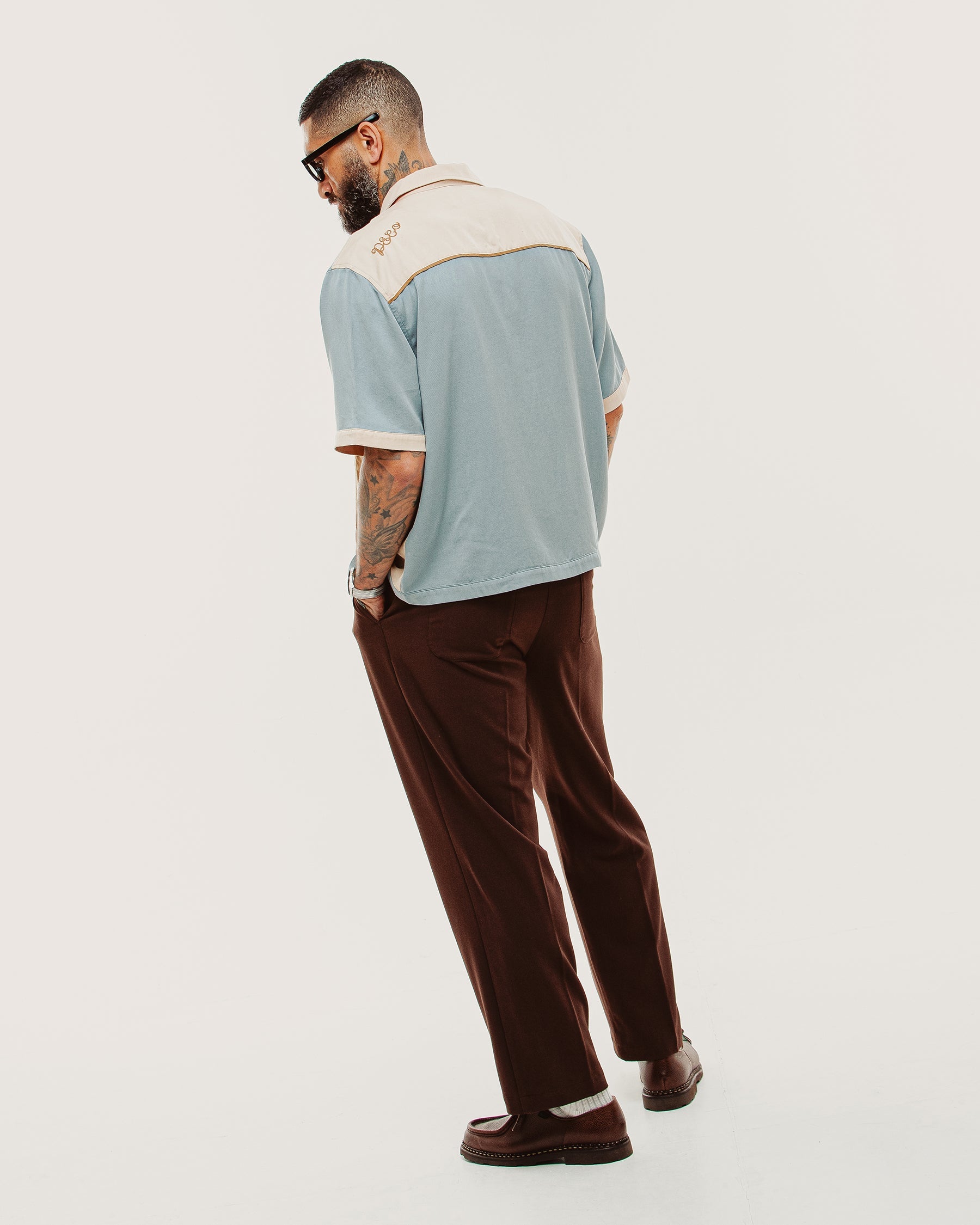 Walter Bowling Shirt - Vintage Blue