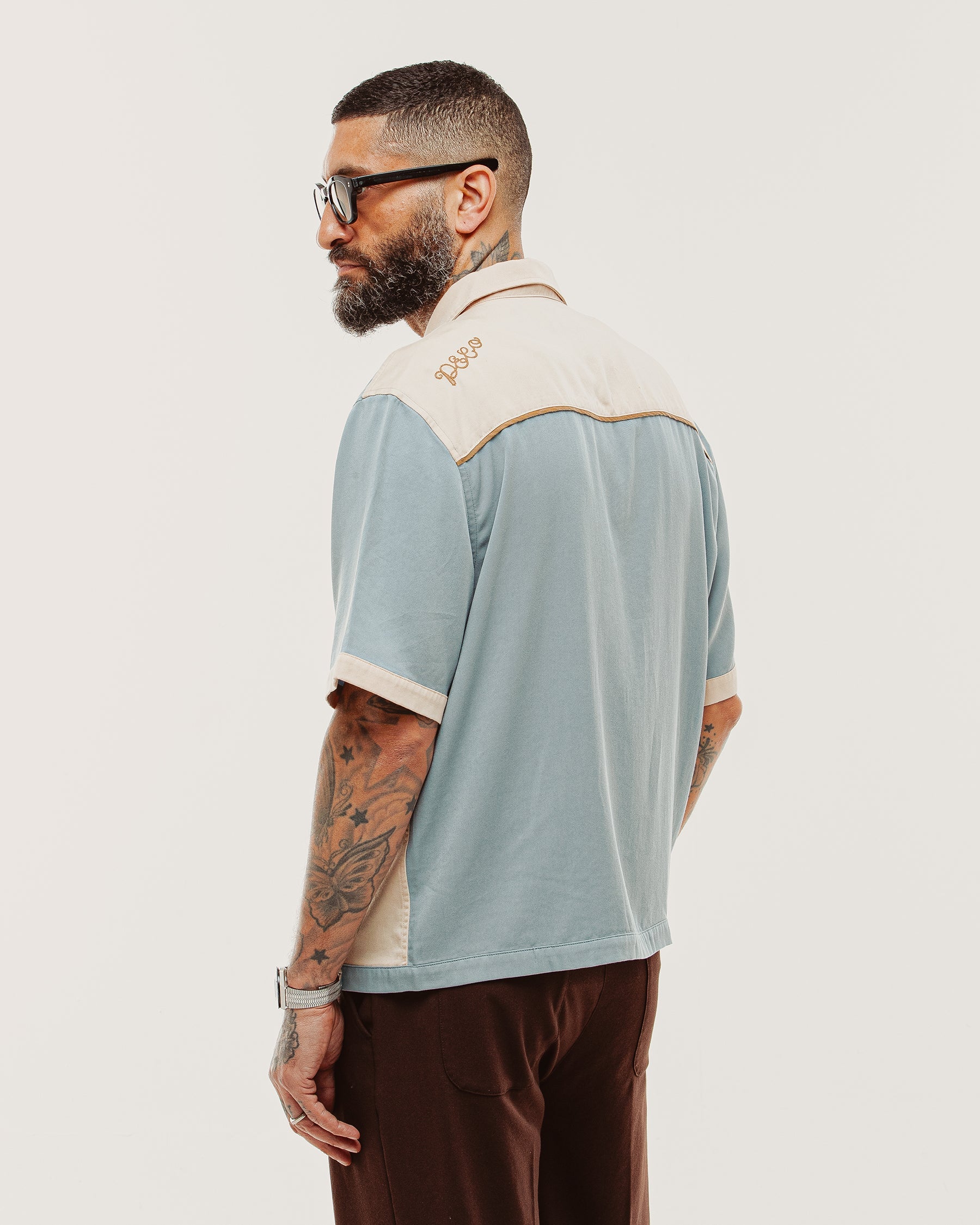 Walter Bowling Shirt - Vintage Blue