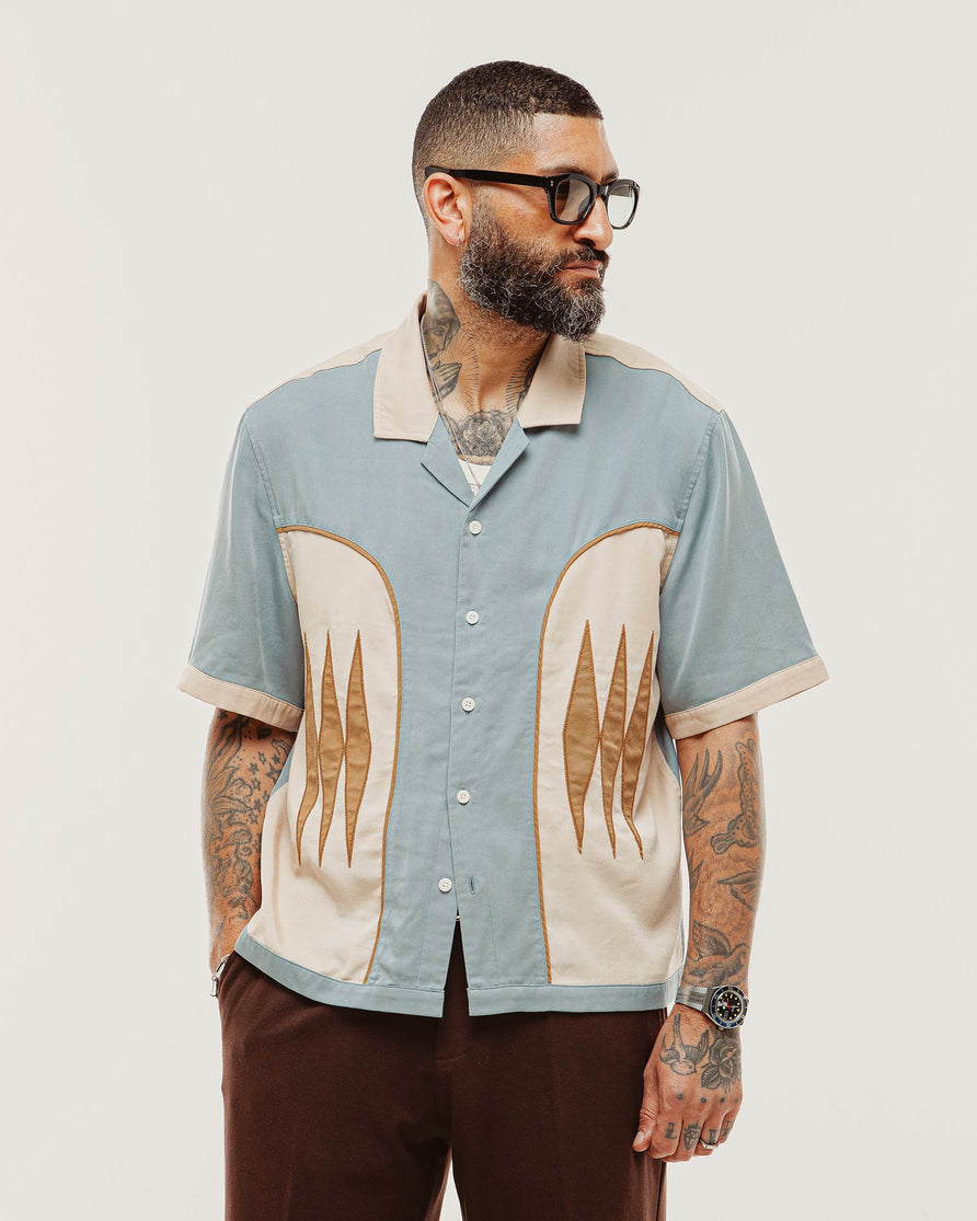 Walter Bowling Shirt - Vintage Blue