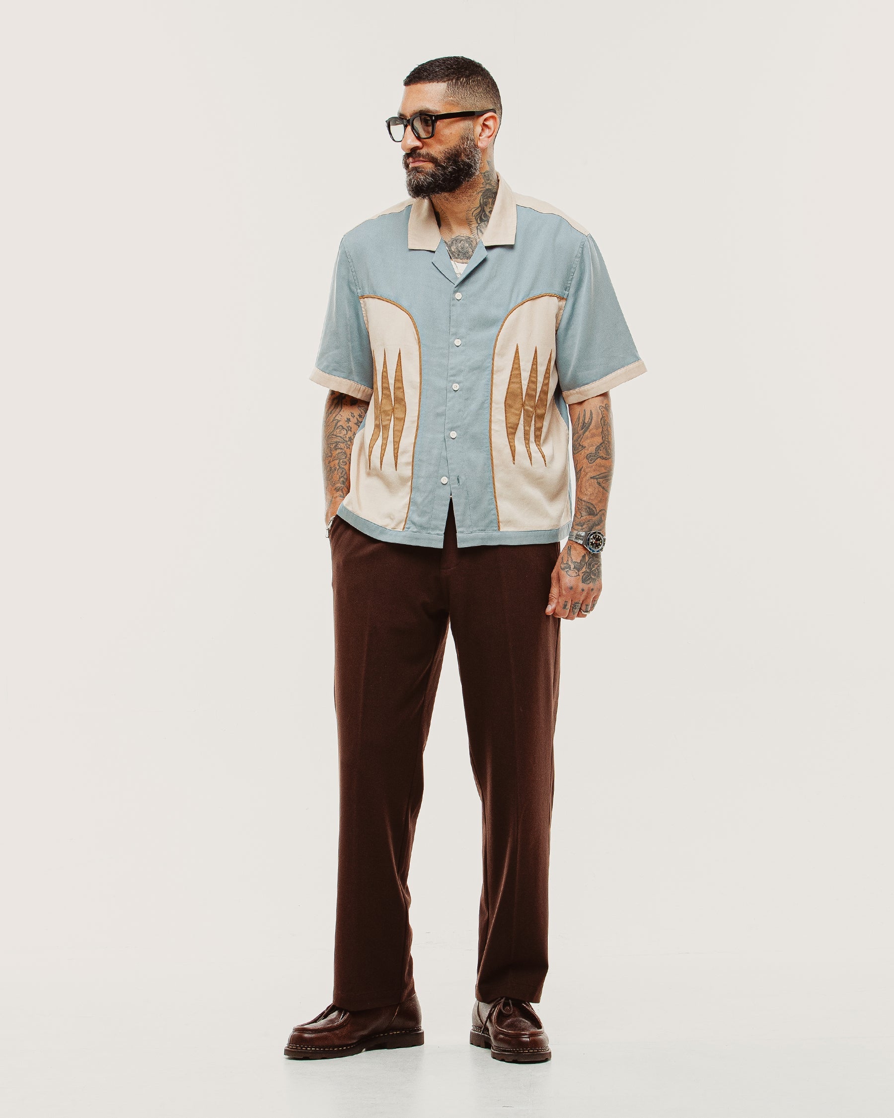 Walter Bowling Shirt - Vintage Blue
