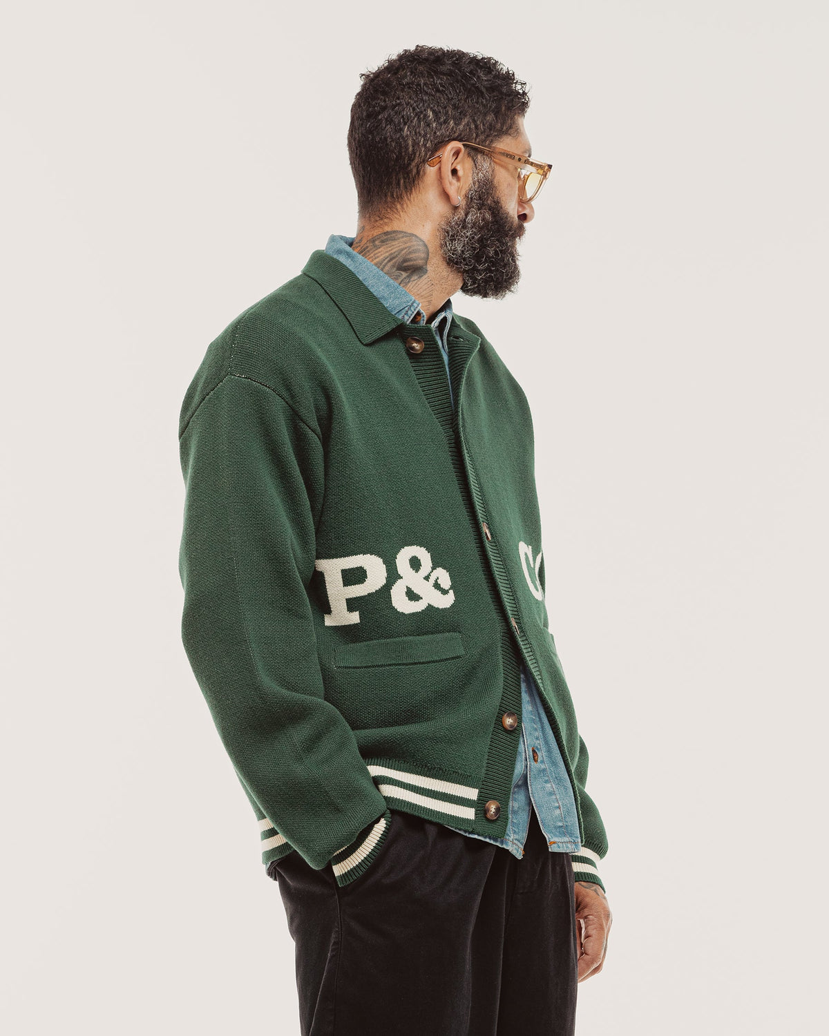 Pegasus Sporting Knitted Cardigan - Forest Green