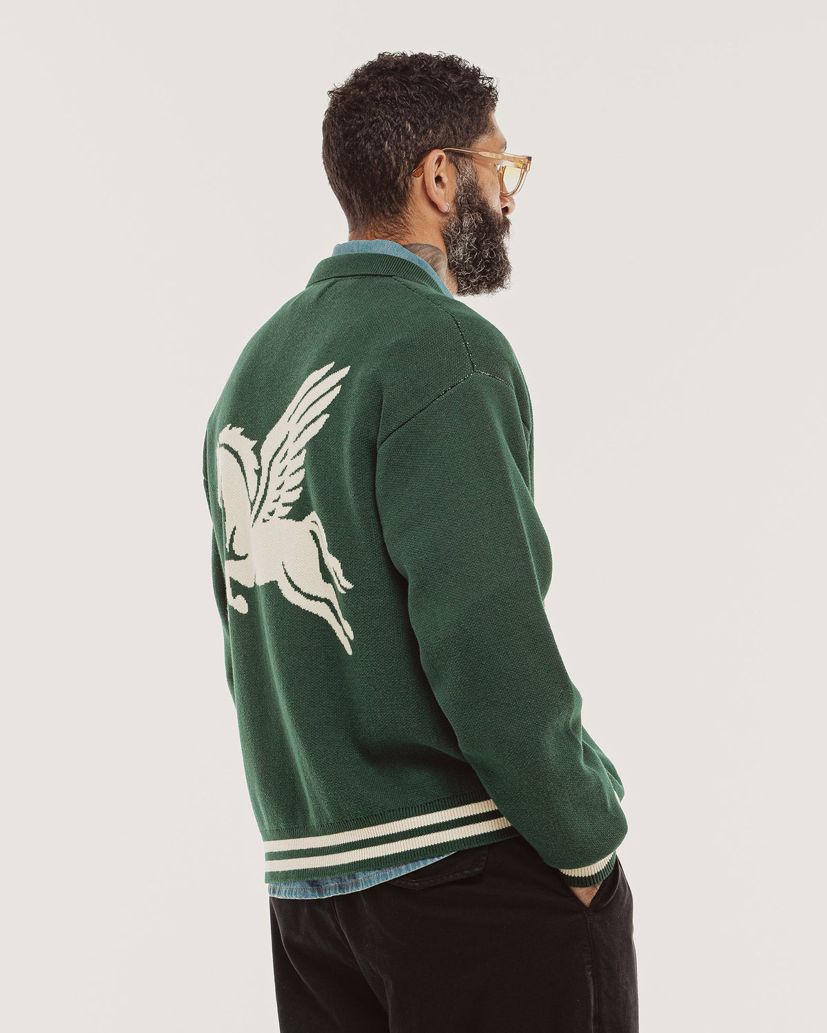 Pegasus Sporting Knitted Cardigan - Forest Green