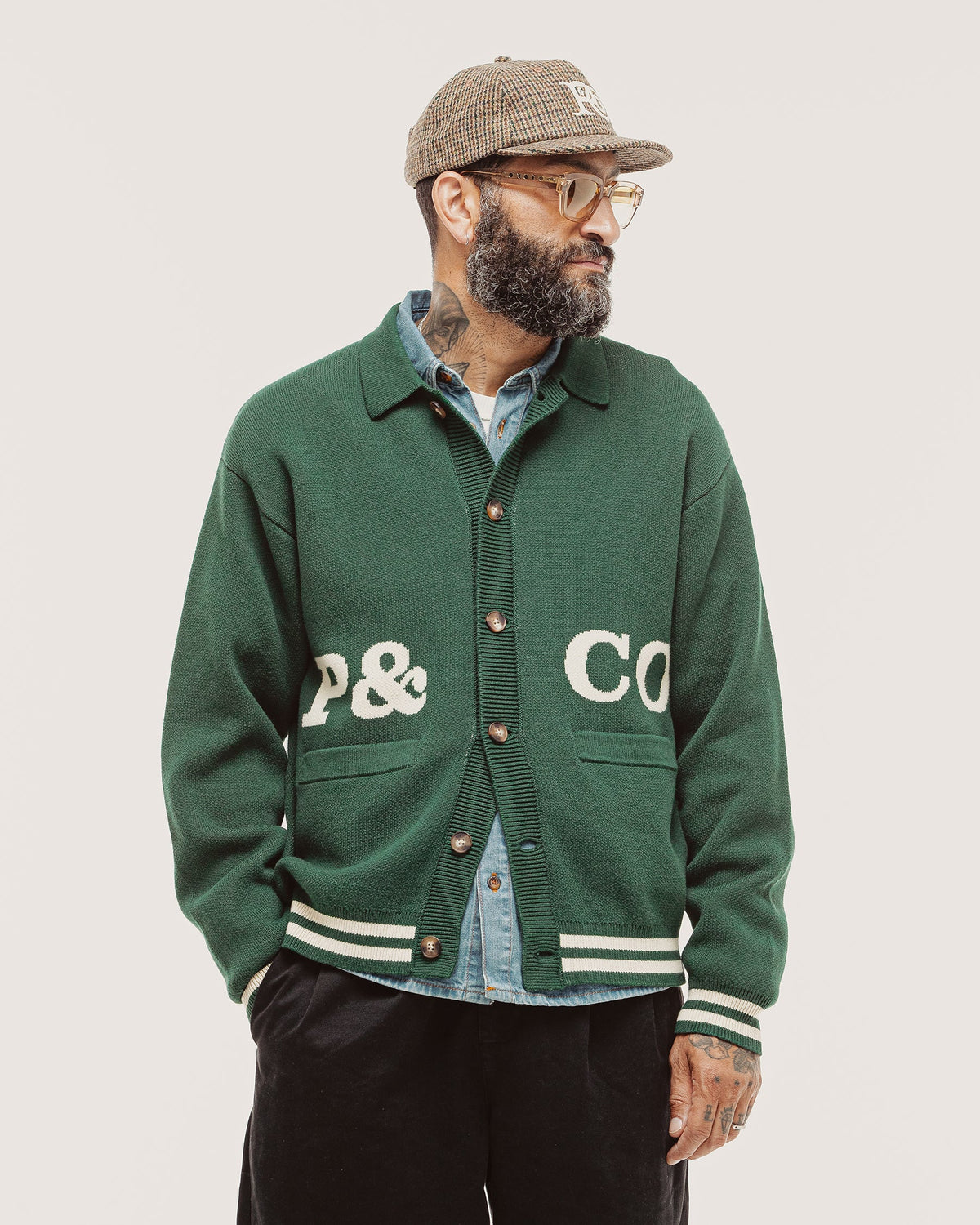 Pegasus Sporting Knitted Cardigan - Forest Green