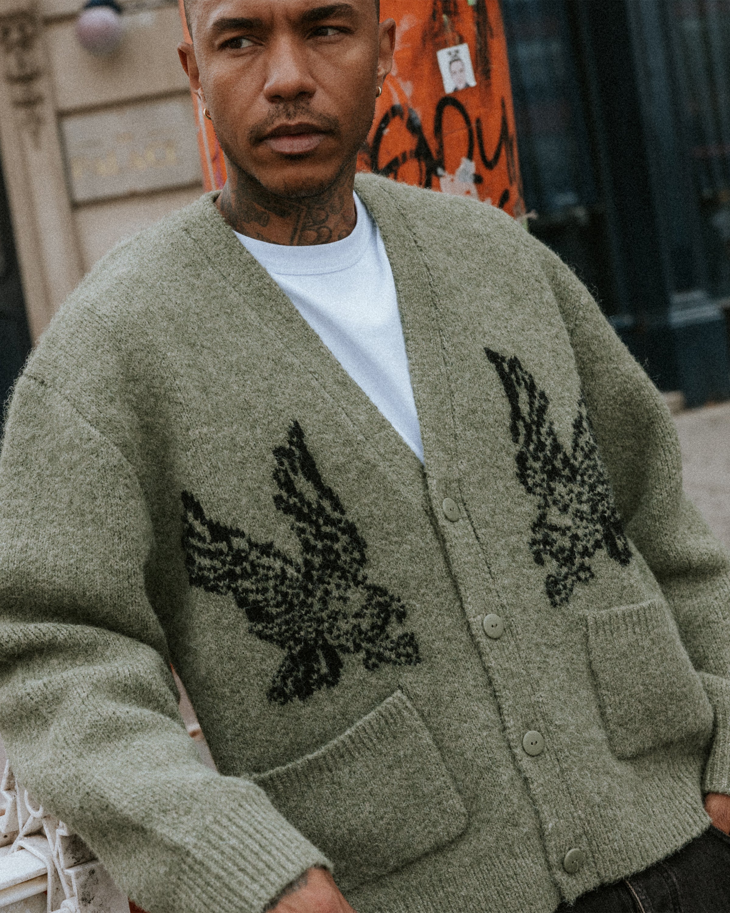 Sage Nelson Brushed Cardigan | Men's, Women's & Unisex Knitwear