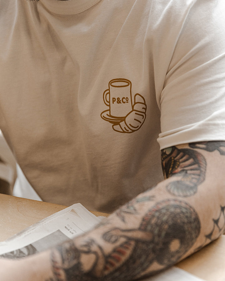 Coffee & Croissants T-Shirt - Off White