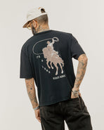 Long Road Boxy T-Shirt - Heavy Washed Black