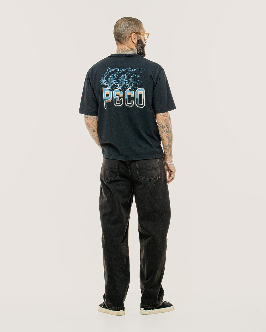 Panther Sports Boxy T-Shirt - Heavy Washed Black