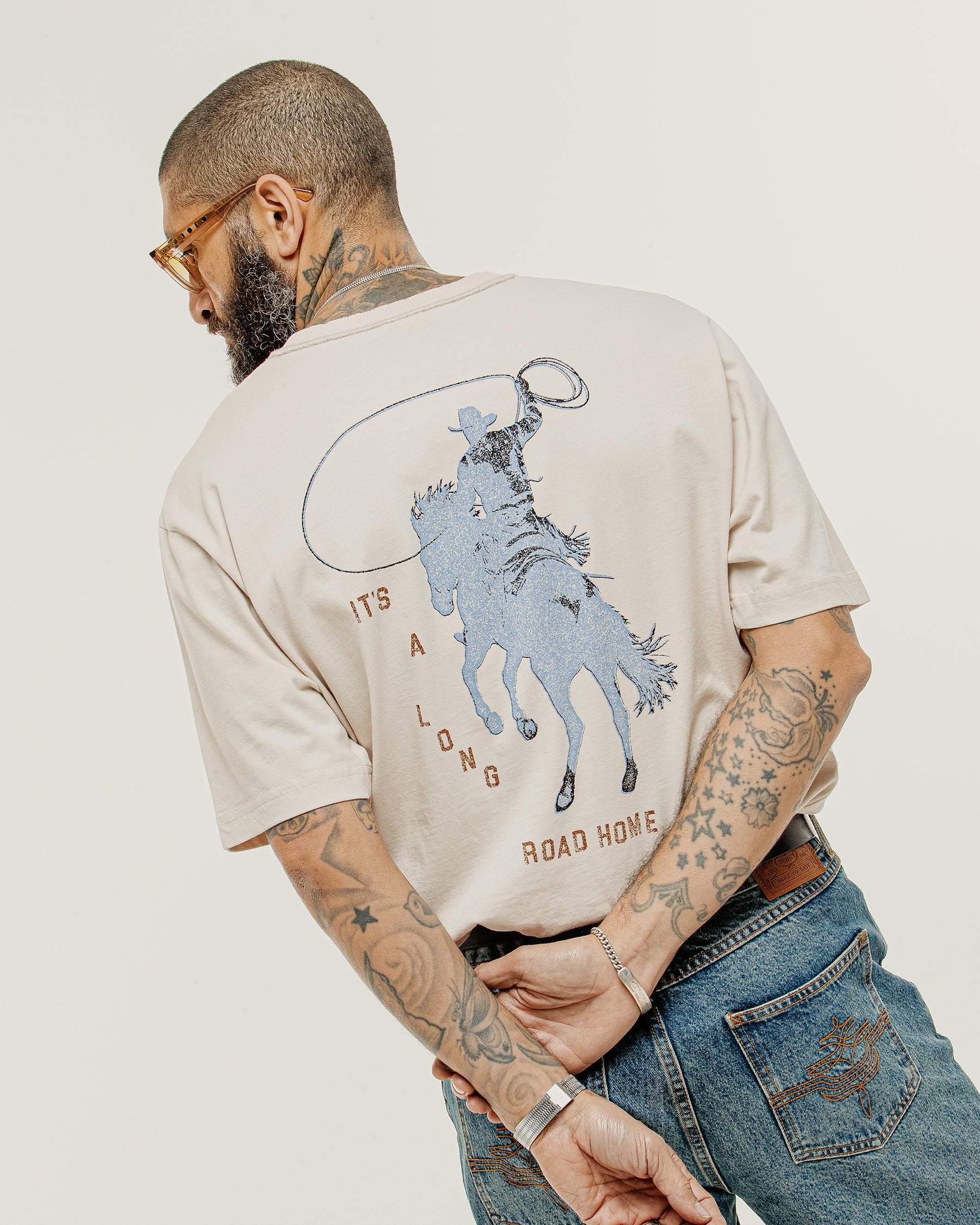 Long Road Boxy T-Shirt - Bone