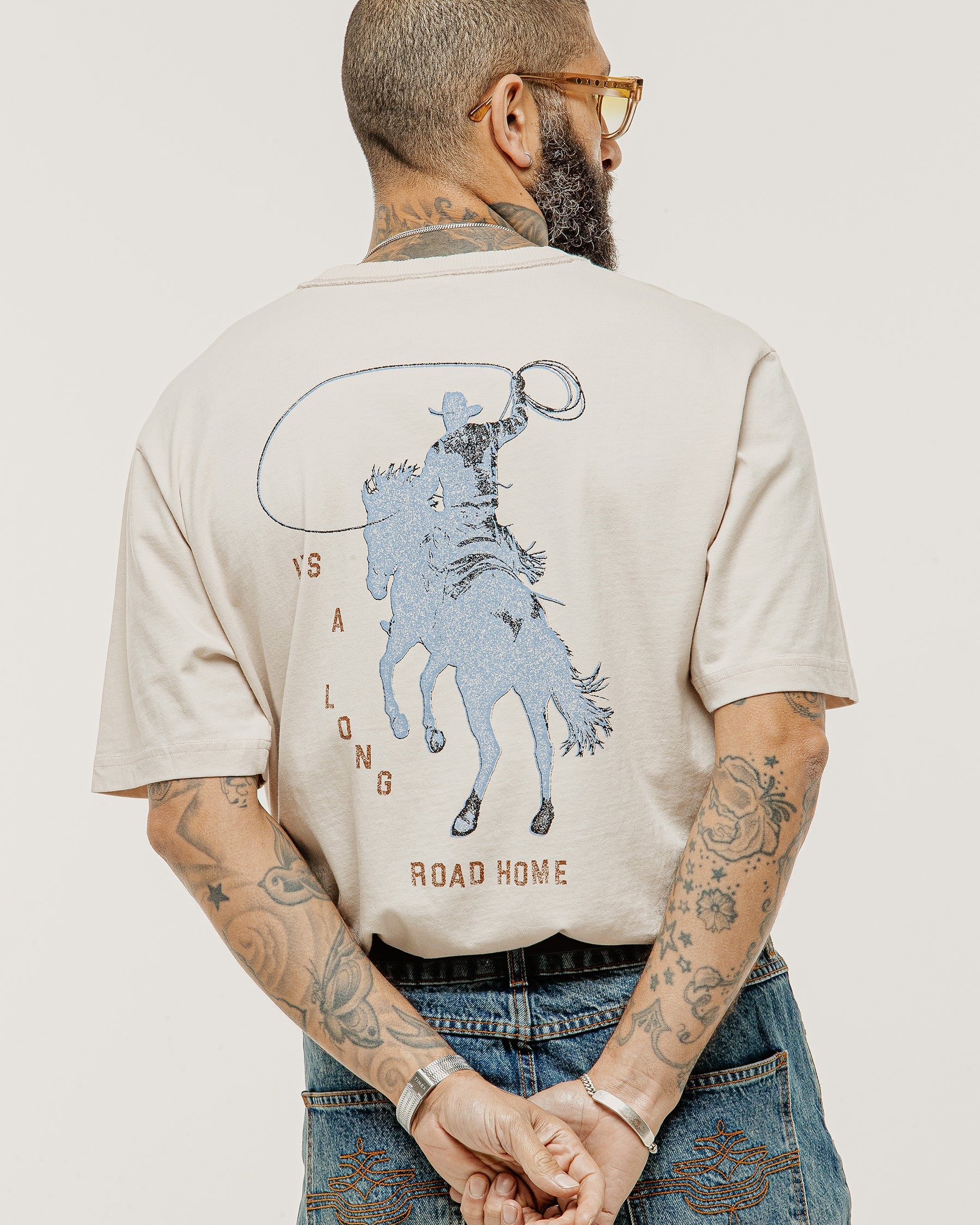 Long Road Boxy T-Shirt - Bone