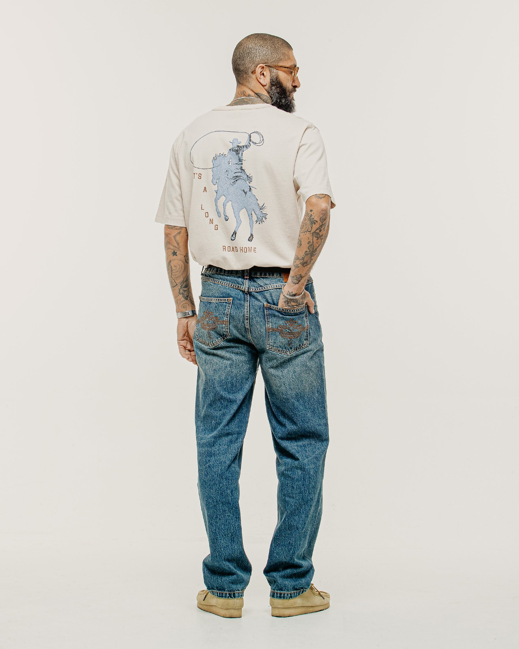 Long Road Boxy T-Shirt - Bone