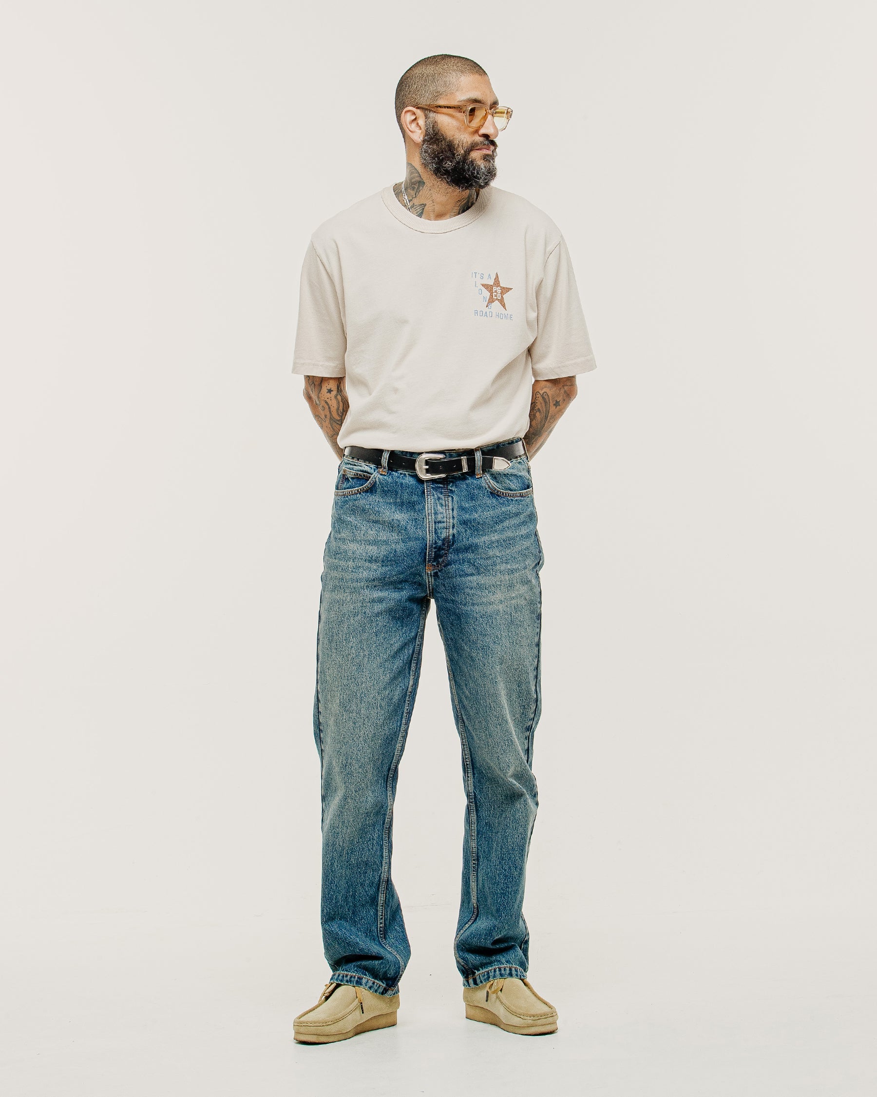 Long Road Boxy T-Shirt - Bone