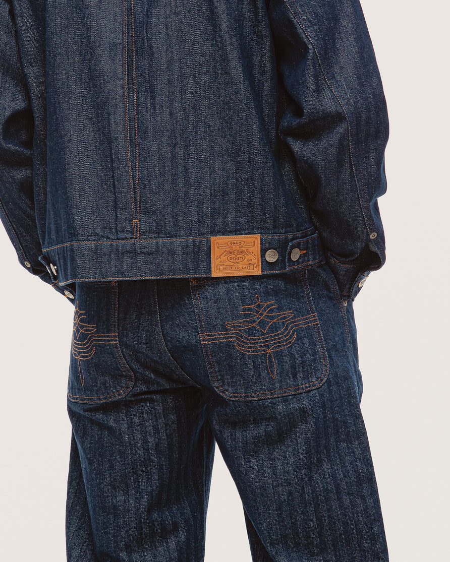 Draftsman Herringbone Denim Jacket - Washed Indigo