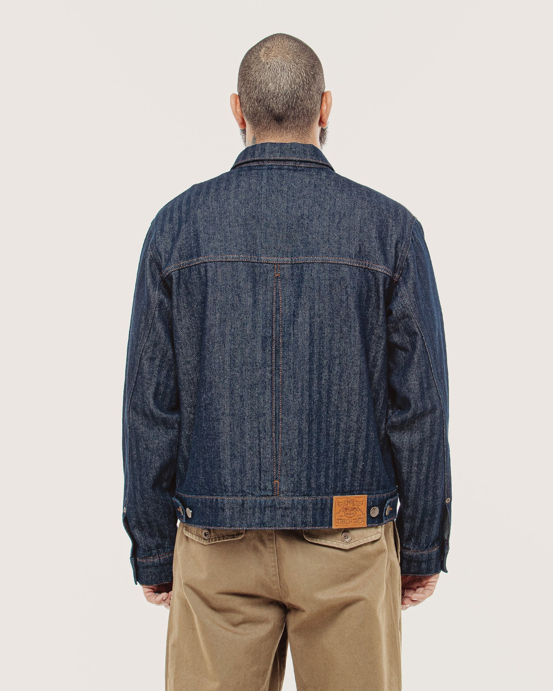 Draftsman Herringbone Denim Jacket - Washed Indigo