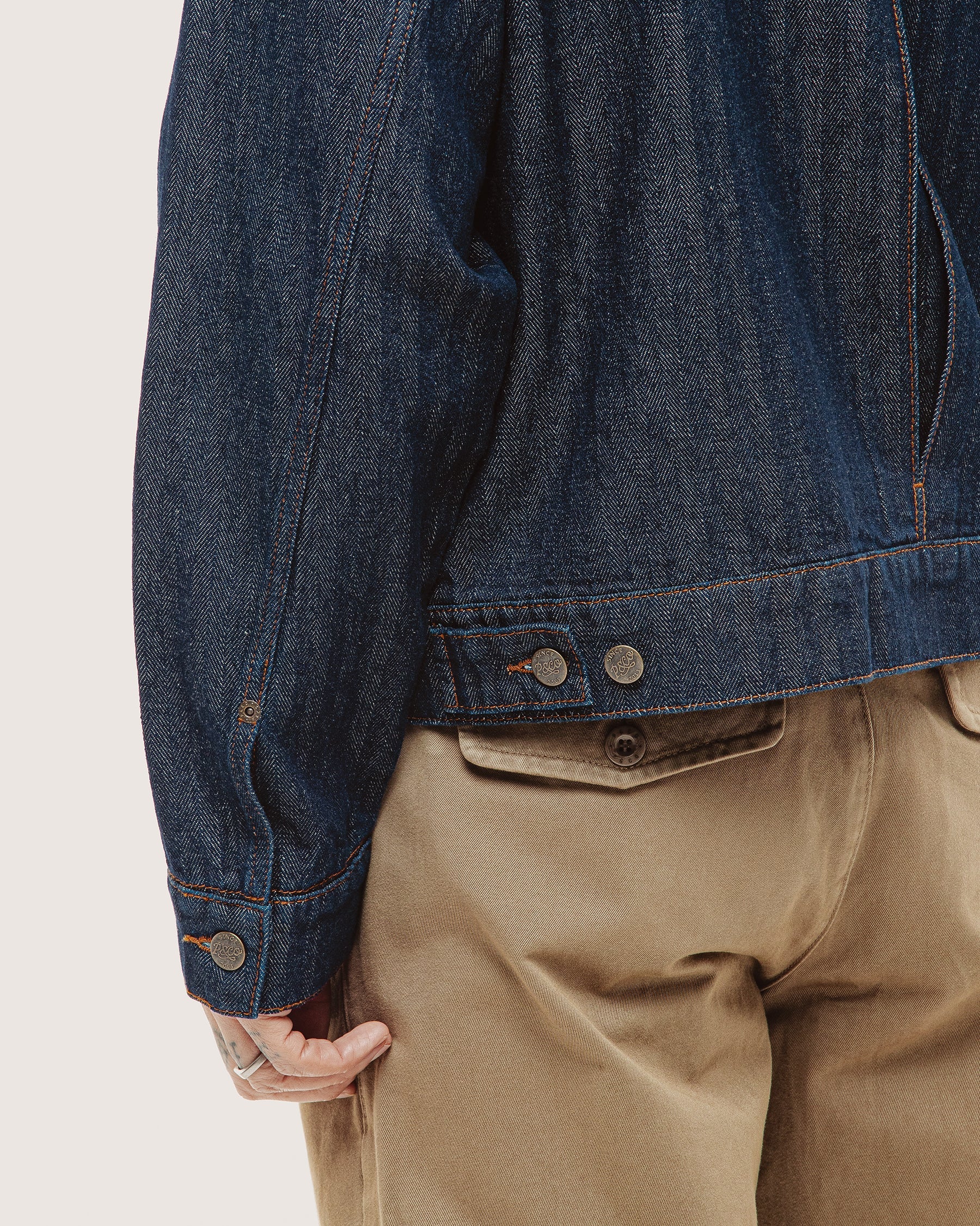 Draftsman Herringbone Denim Jacket - Washed Indigo