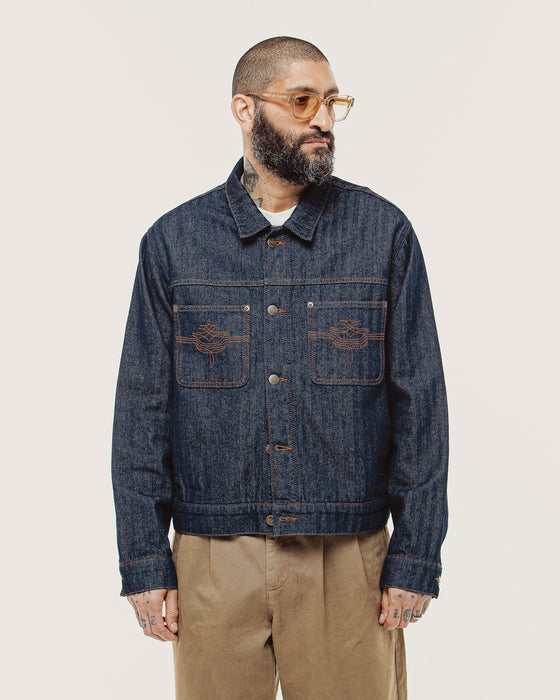 Draftsman Herringbone Denim Jacket - Washed Indigo