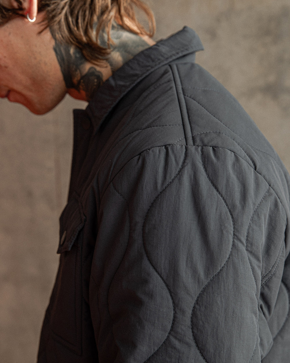Regent Quilted Overshirt - Charcoal