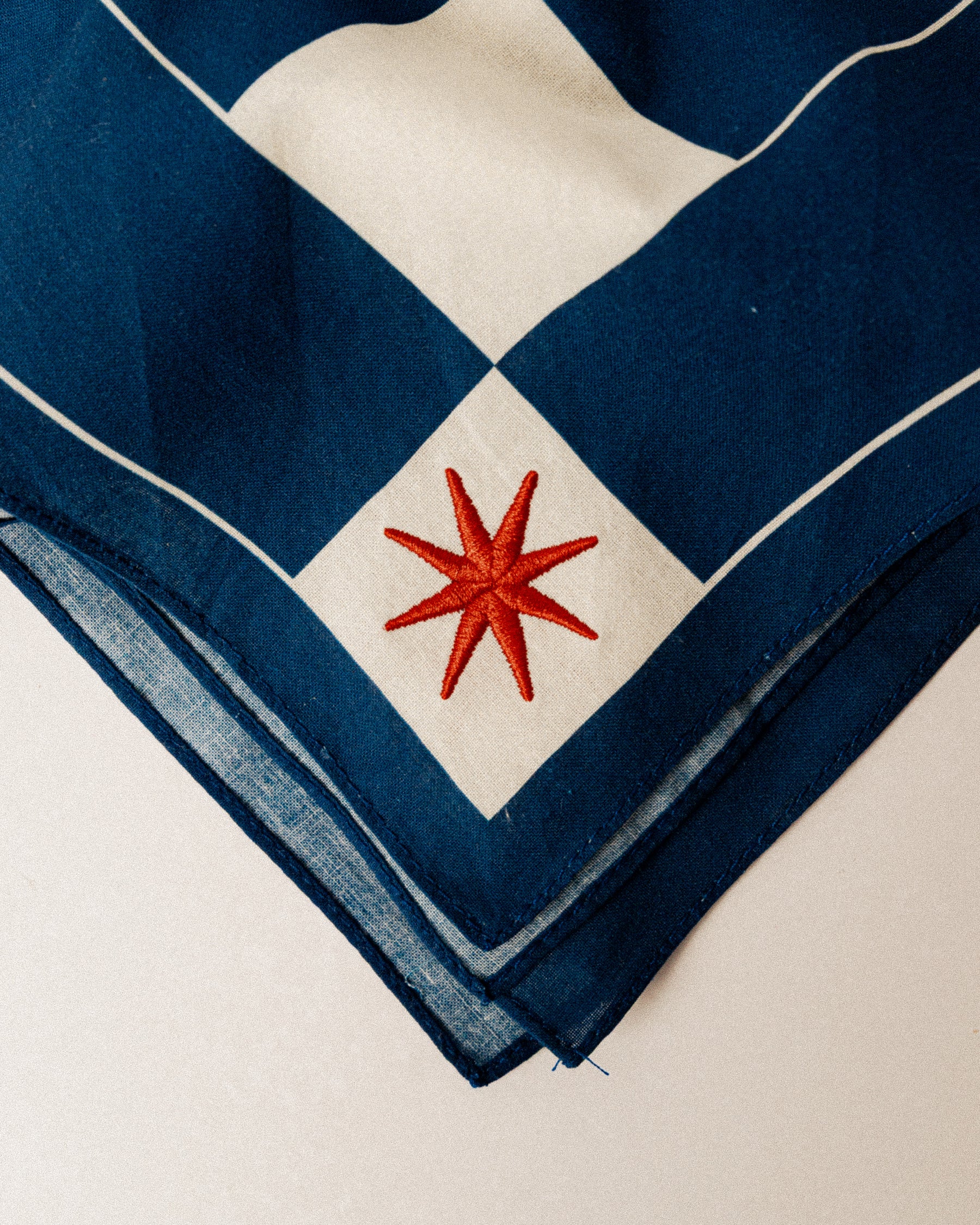 P&Co Checkerboard Bandana - Navy & Ecru