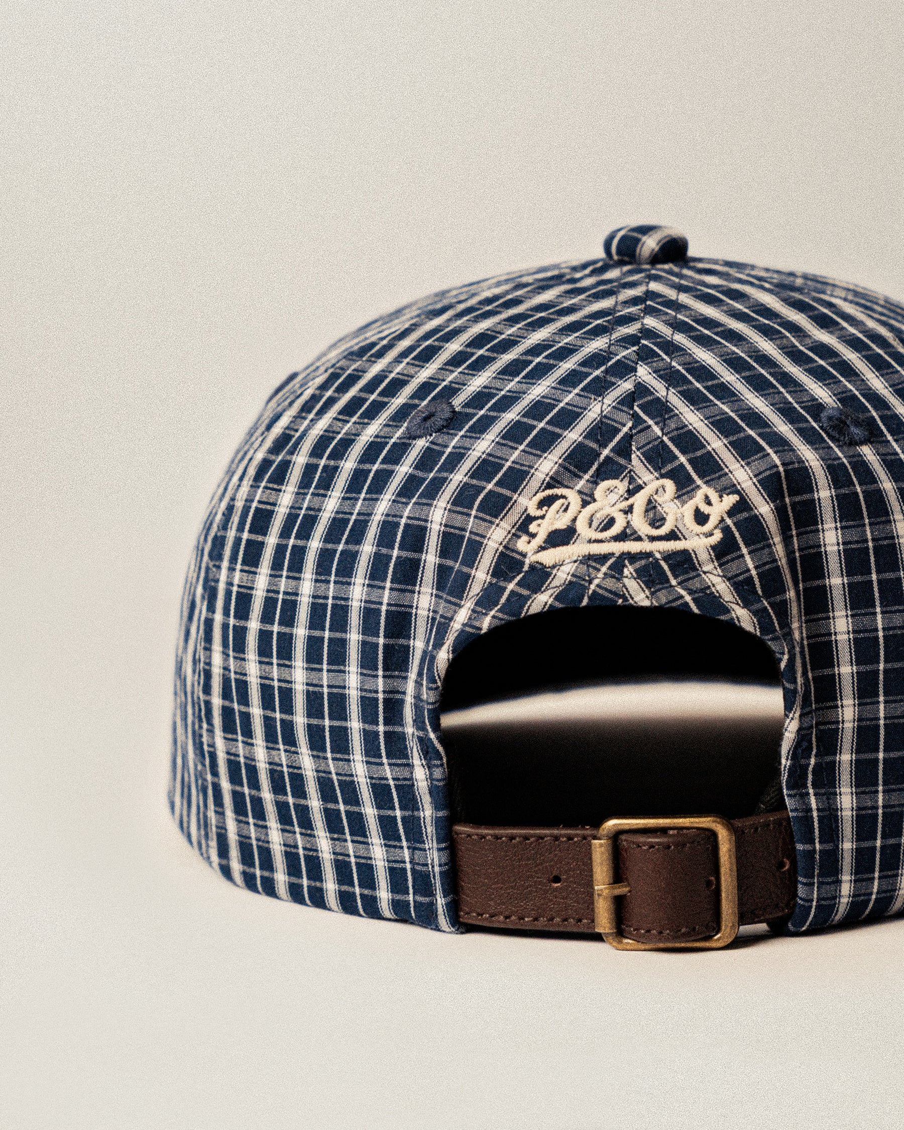 Script 5 Panel Cap - Navy Plaid