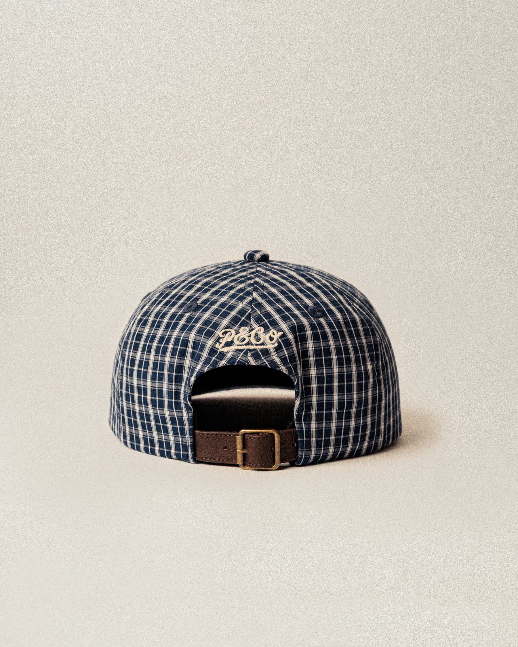Script 5 Panel Cap - Navy Plaid