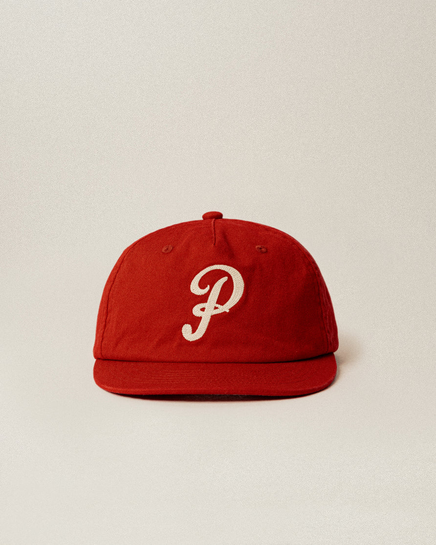 Script 5 Panel Cap - Brick Red