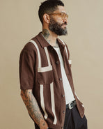Delon Knitted Polo - Brown