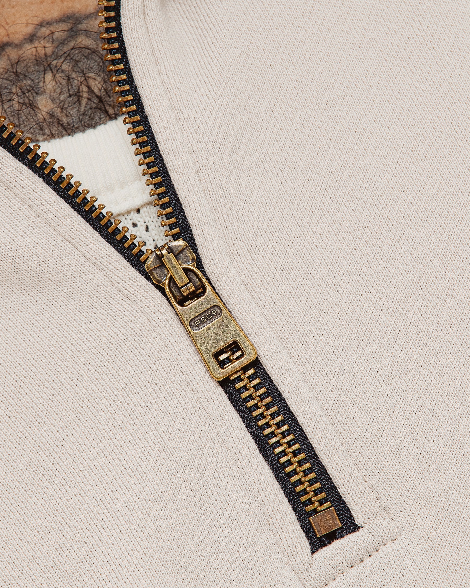 Track 1/4 Zip Jersey - Ecru & Navy