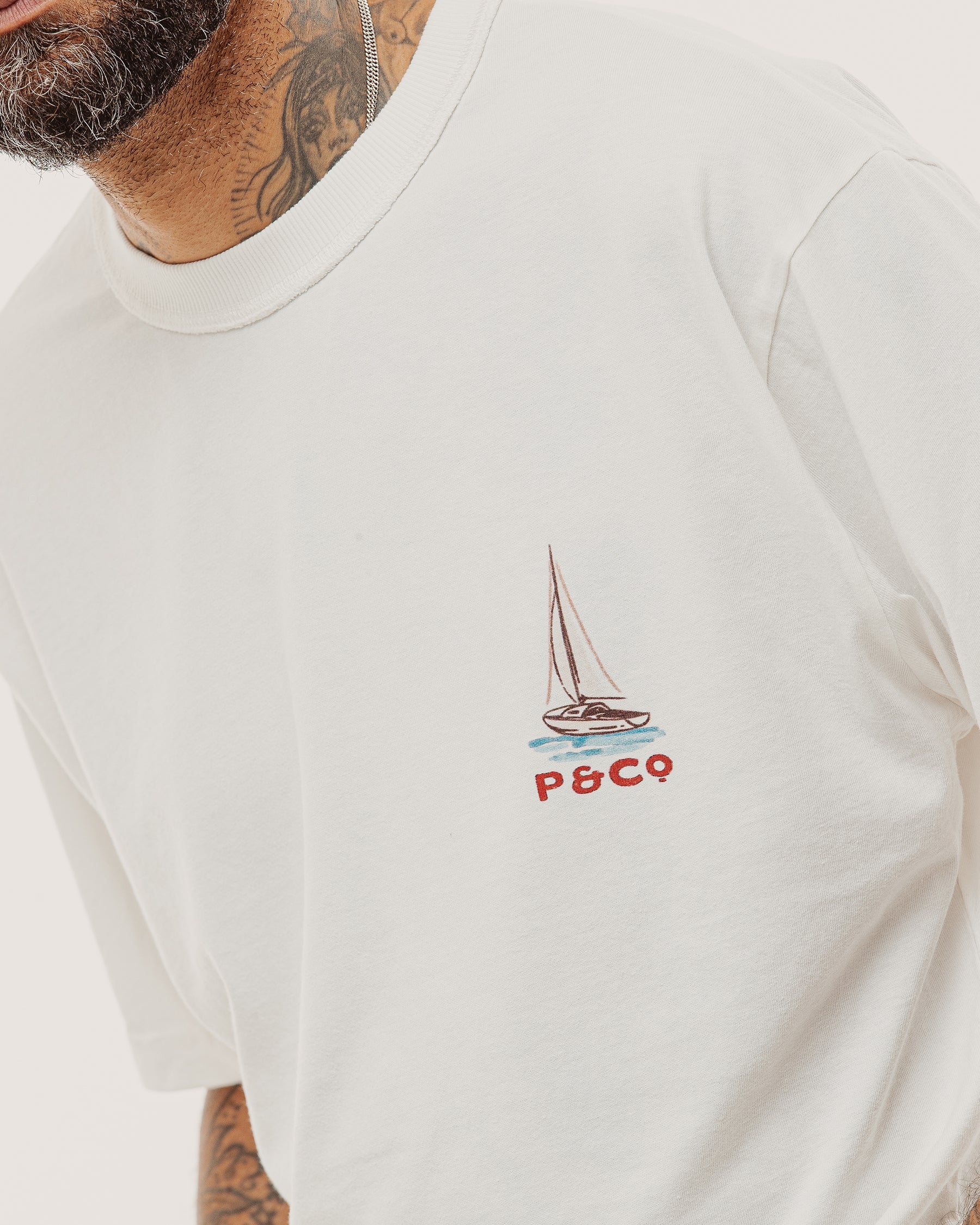 Sun & Sea Boxy T-Shirt - Off White