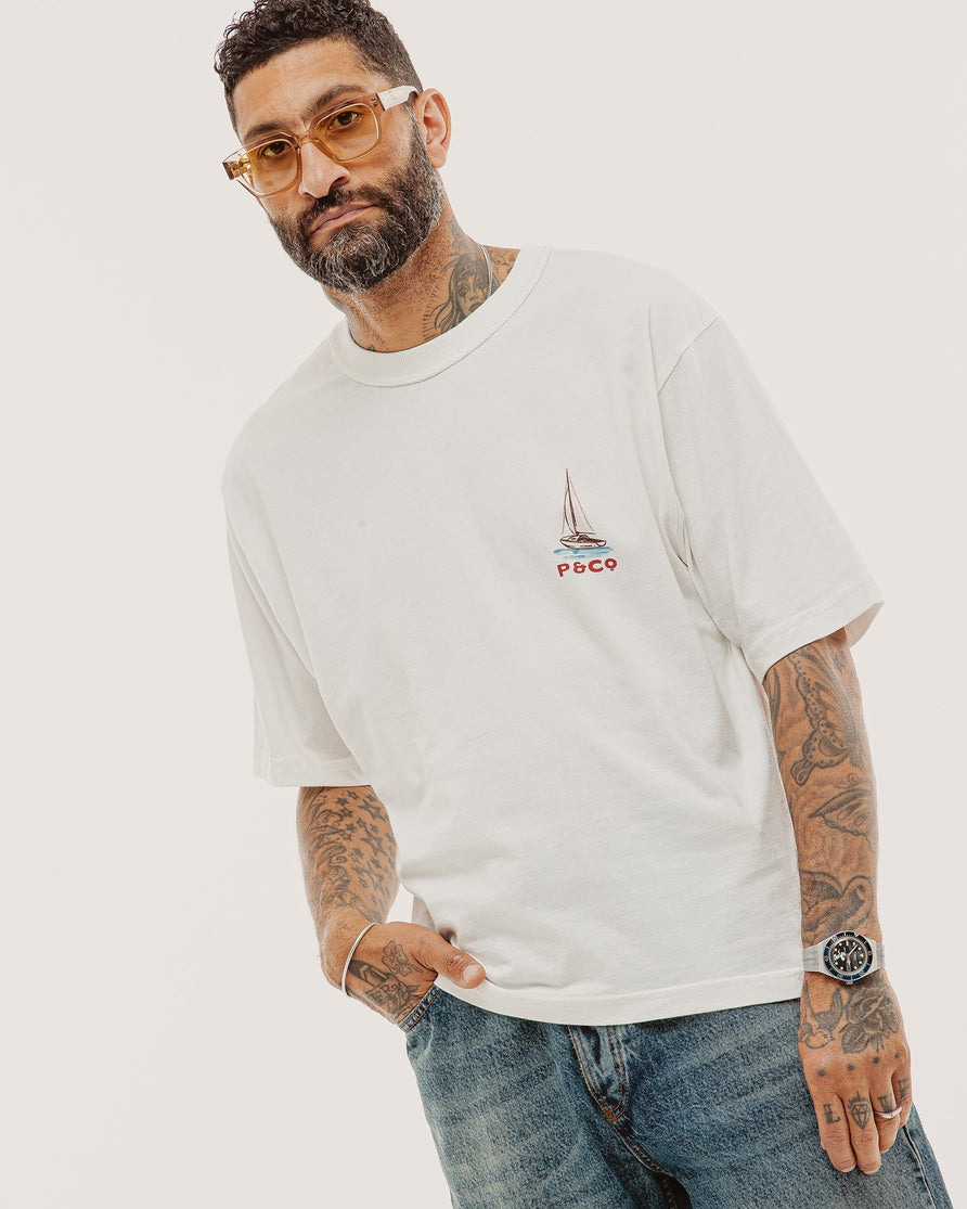 Sun & Sea Boxy T-Shirt - Off White