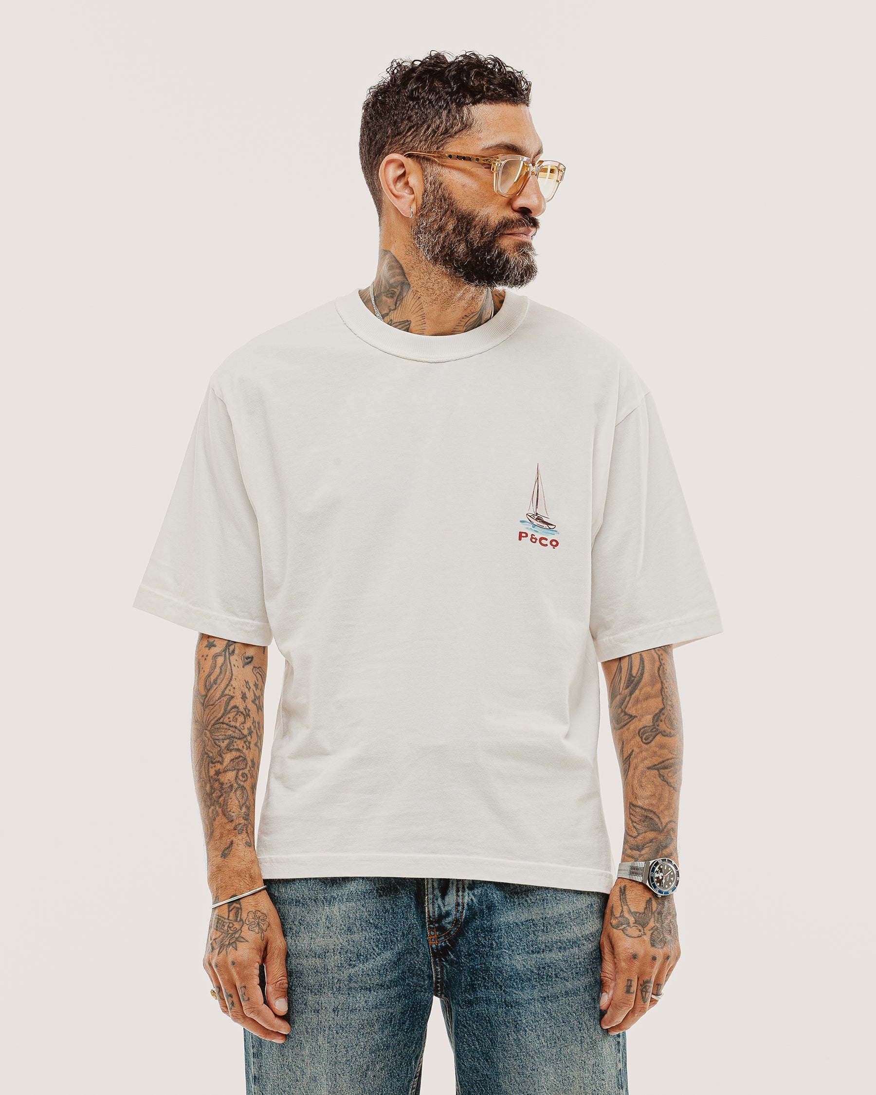 Sun & Sea Boxy T-Shirt - Off White