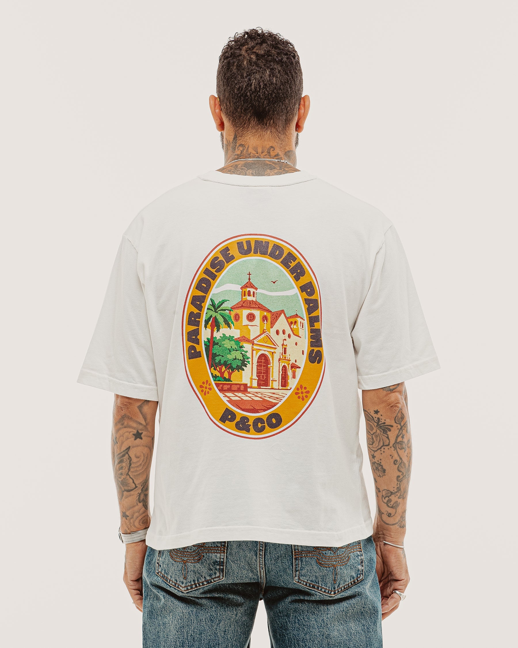 Paradise Under Palms Boxy T-Shirt - Off White