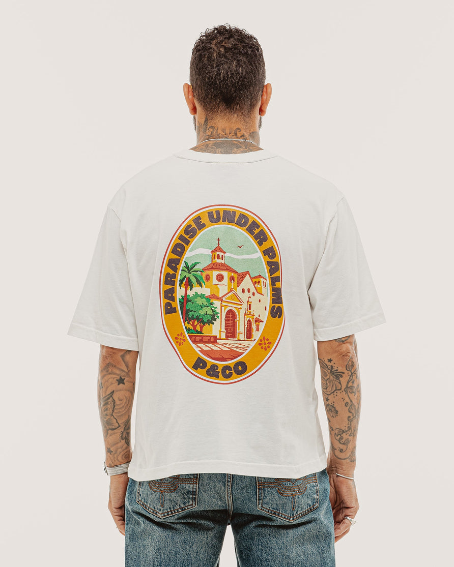 Paradise Under Palms Boxy T-Shirt - Off White