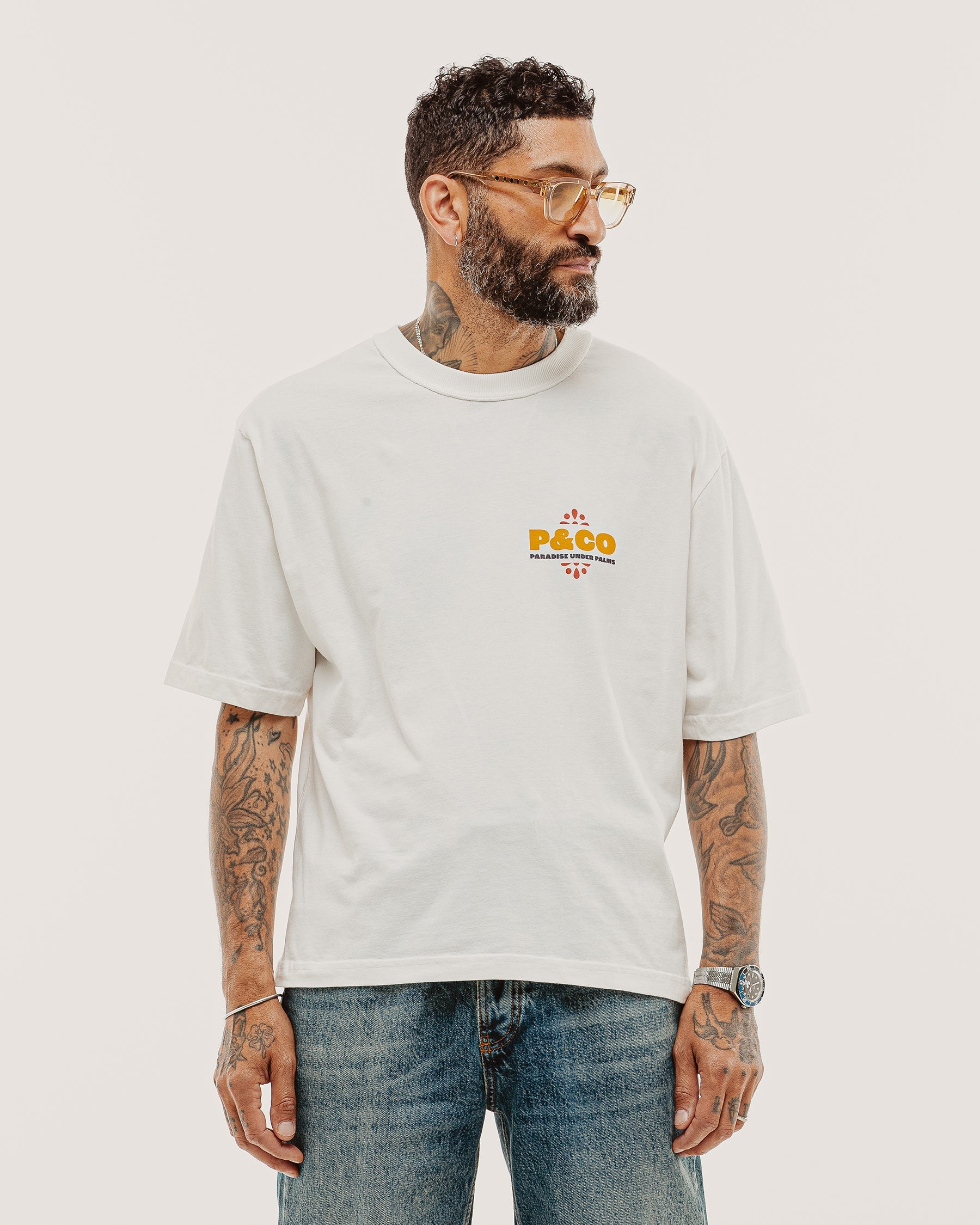 Paradise Under Palms Boxy T-Shirt - Off White