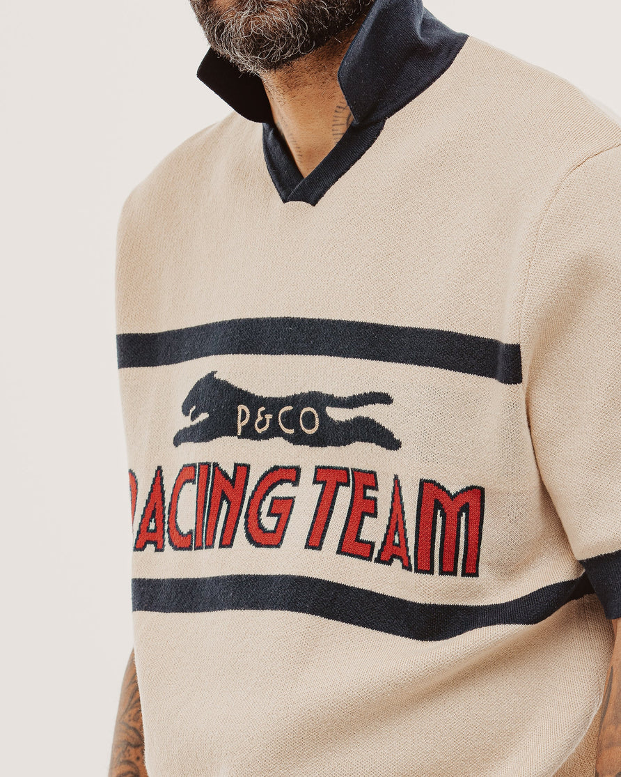 P&Co Racing Polo - Ecru