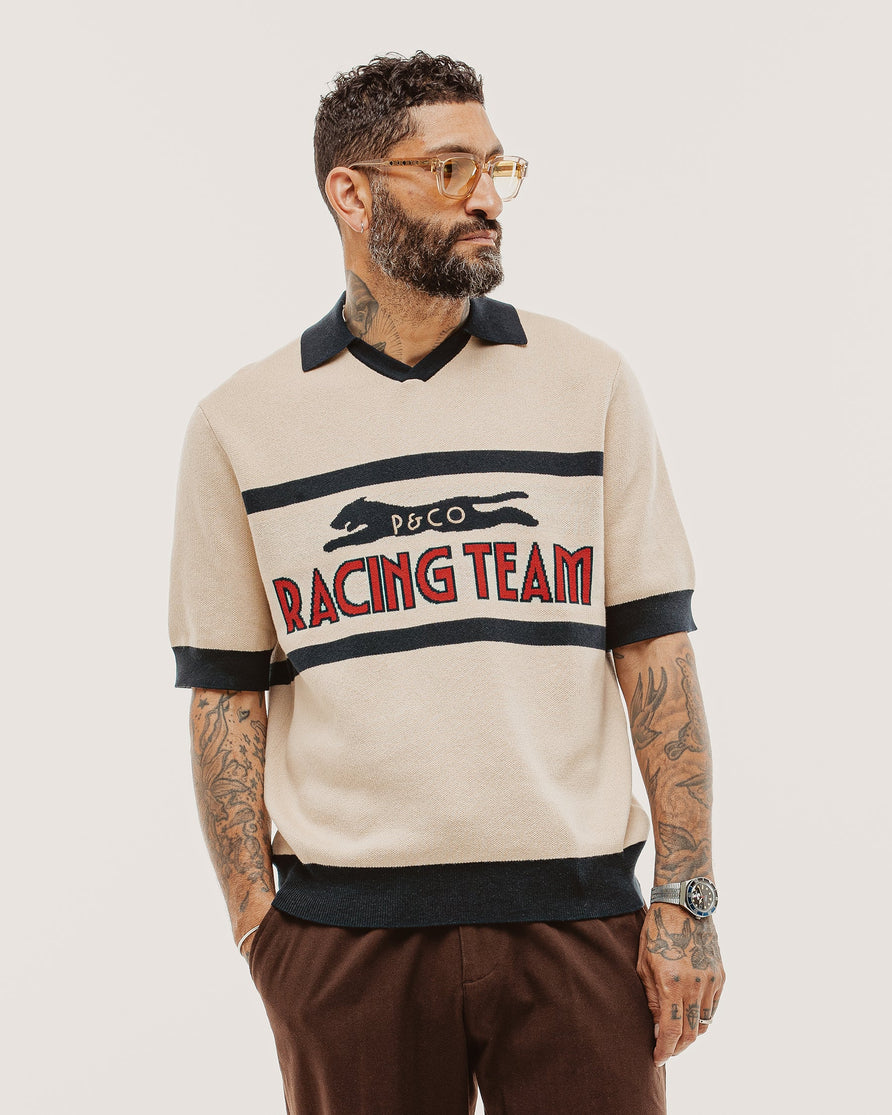 P&Co Racing Polo - Ecru