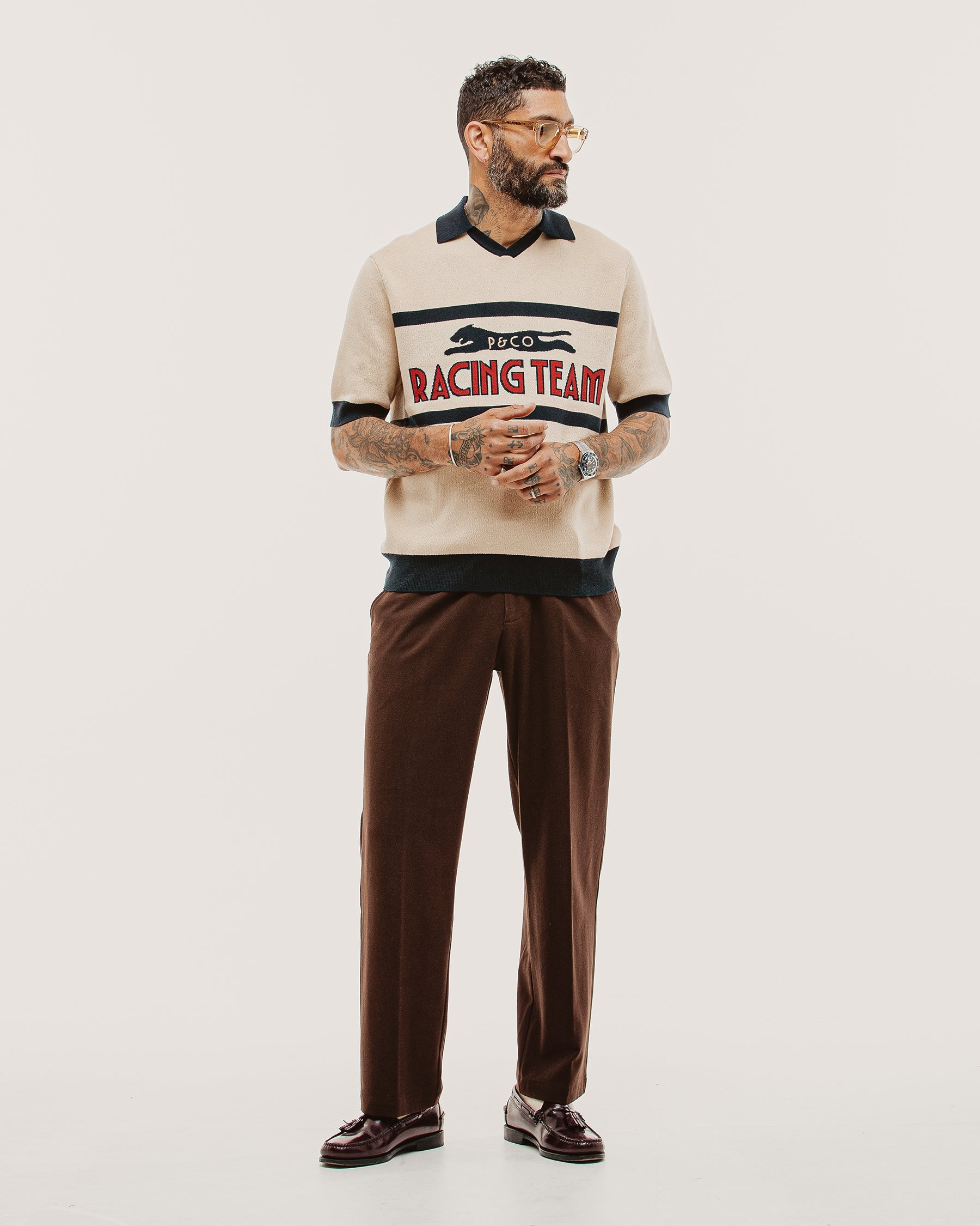 P&Co Racing Polo - Ecru