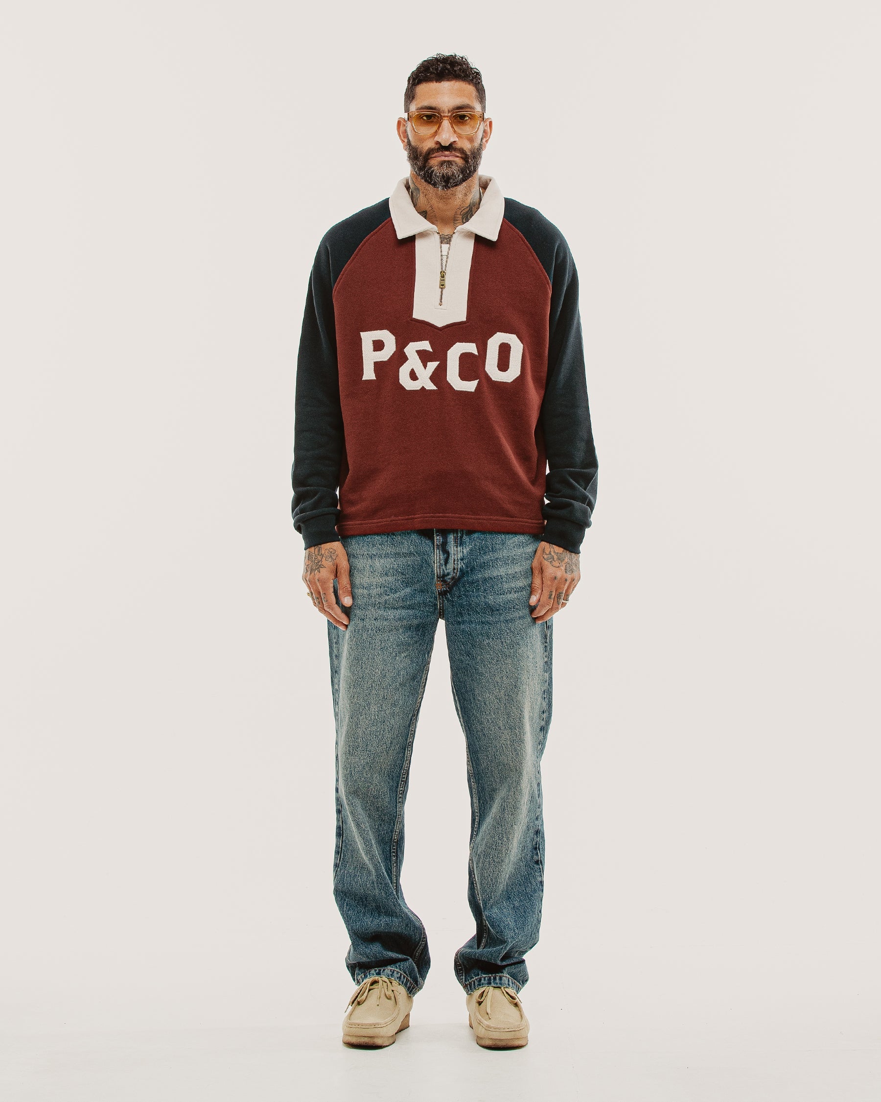 Track 1/4 Zip Jersey - Maroon & Navy