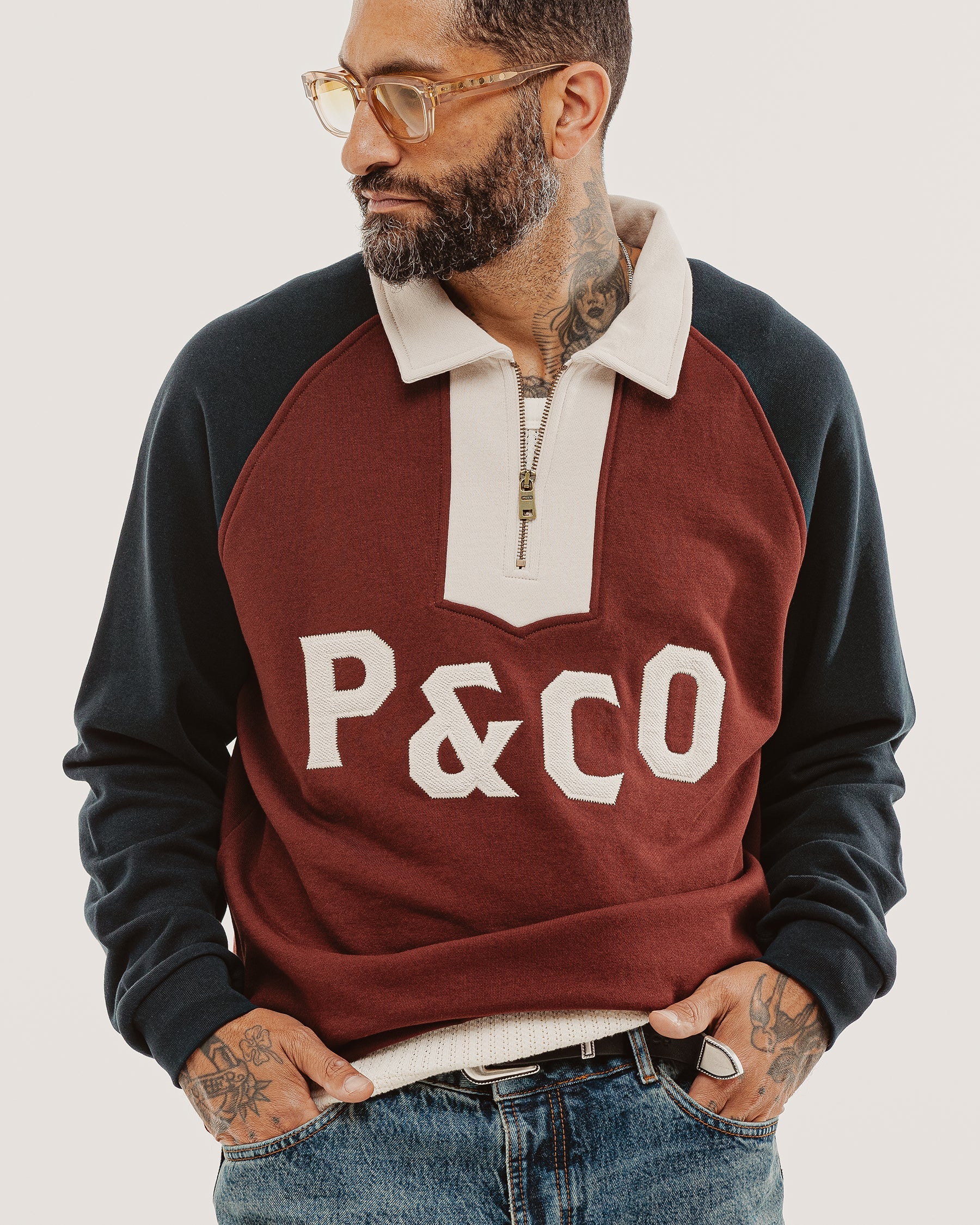 Track 1/4 Zip Jersey - Maroon & Navy
