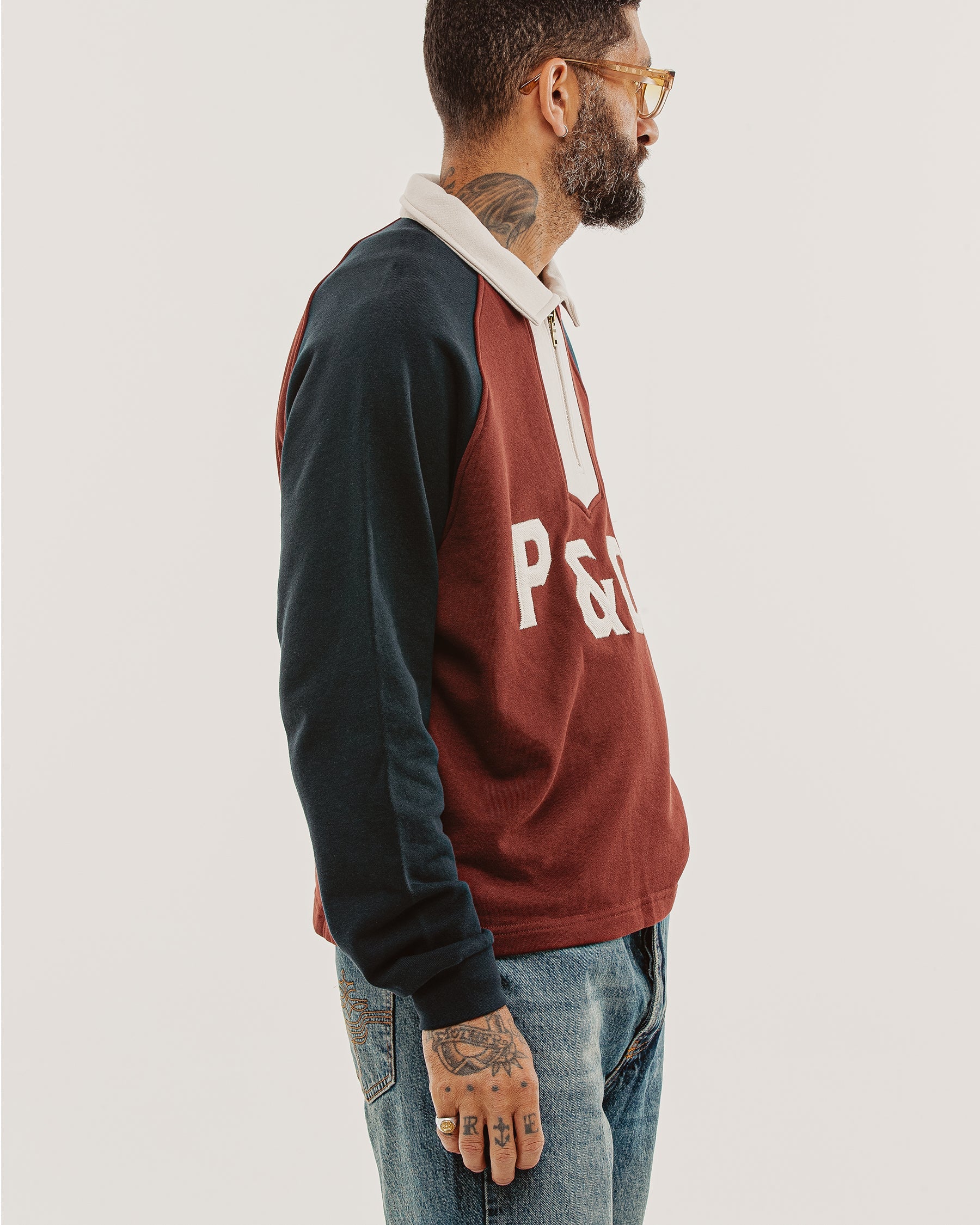 Track 1/4 Zip Jersey - Maroon & Navy