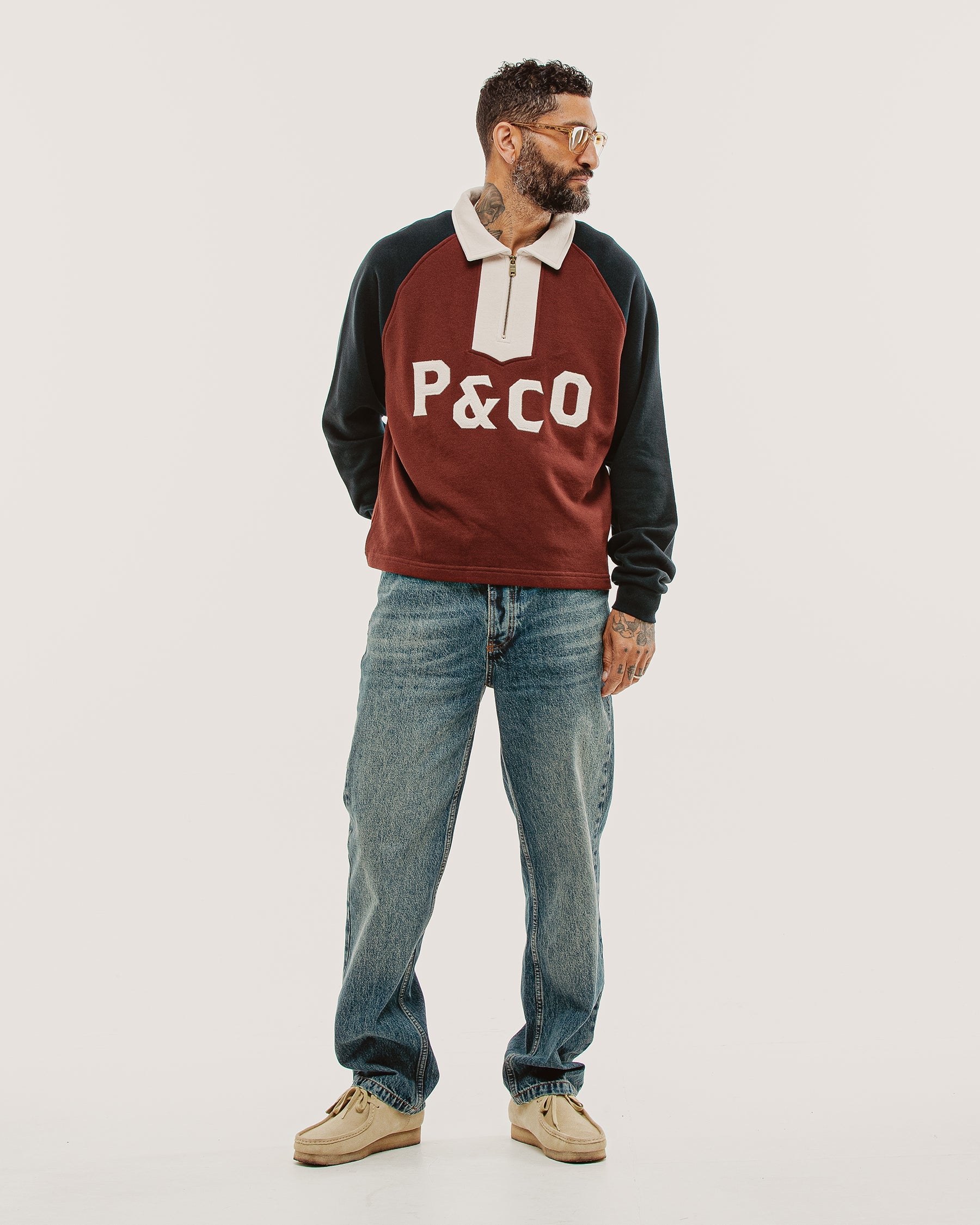 Track 1/4 Zip Jersey - Maroon & Navy