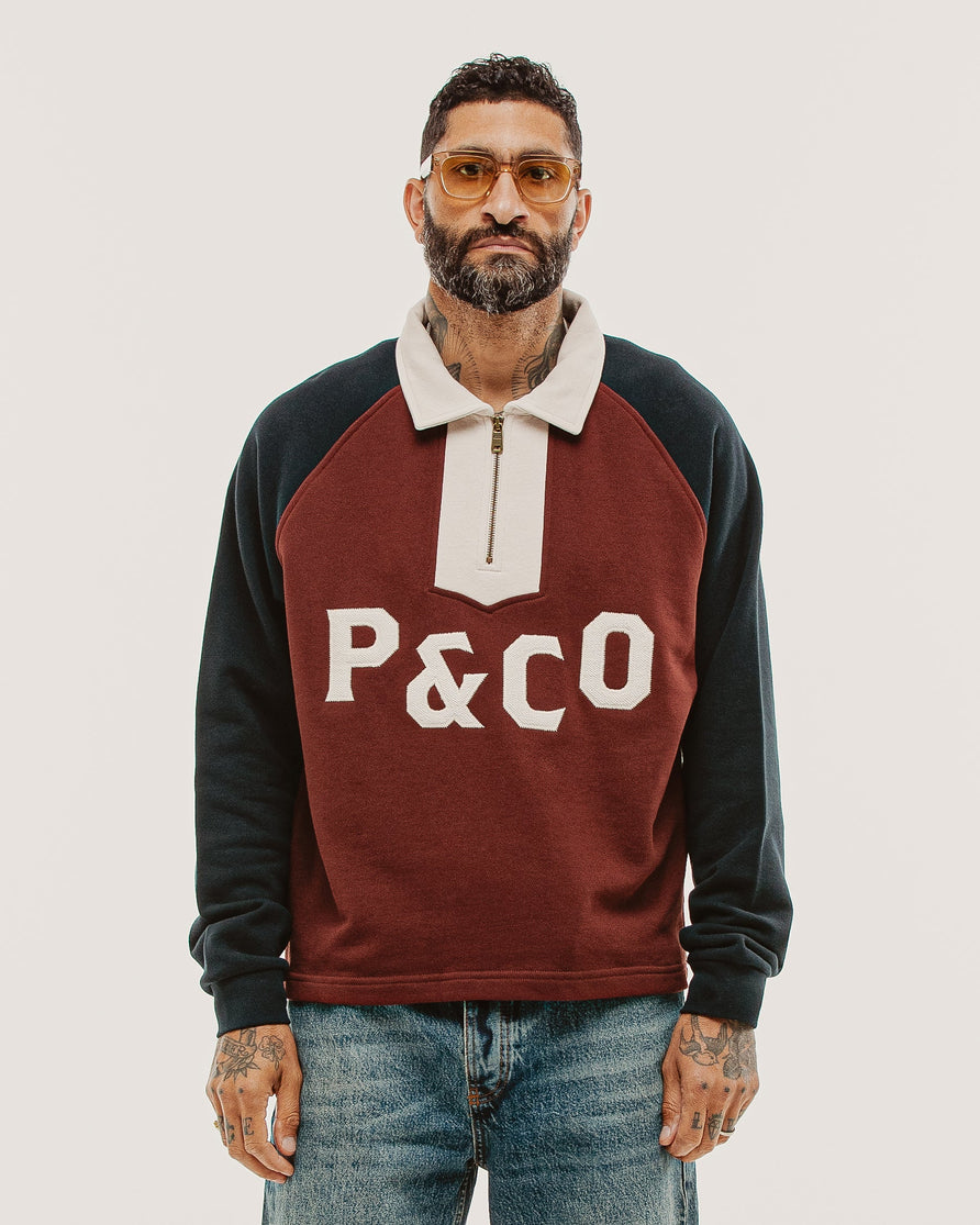 Track 1/4 Zip Jersey - Maroon & Navy