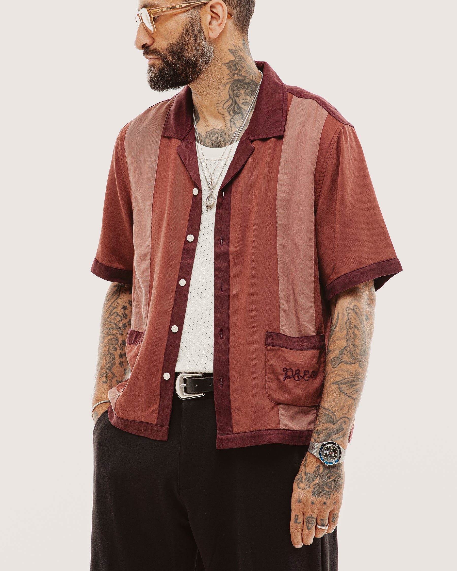 Diner Bowling Shirt - Maroon