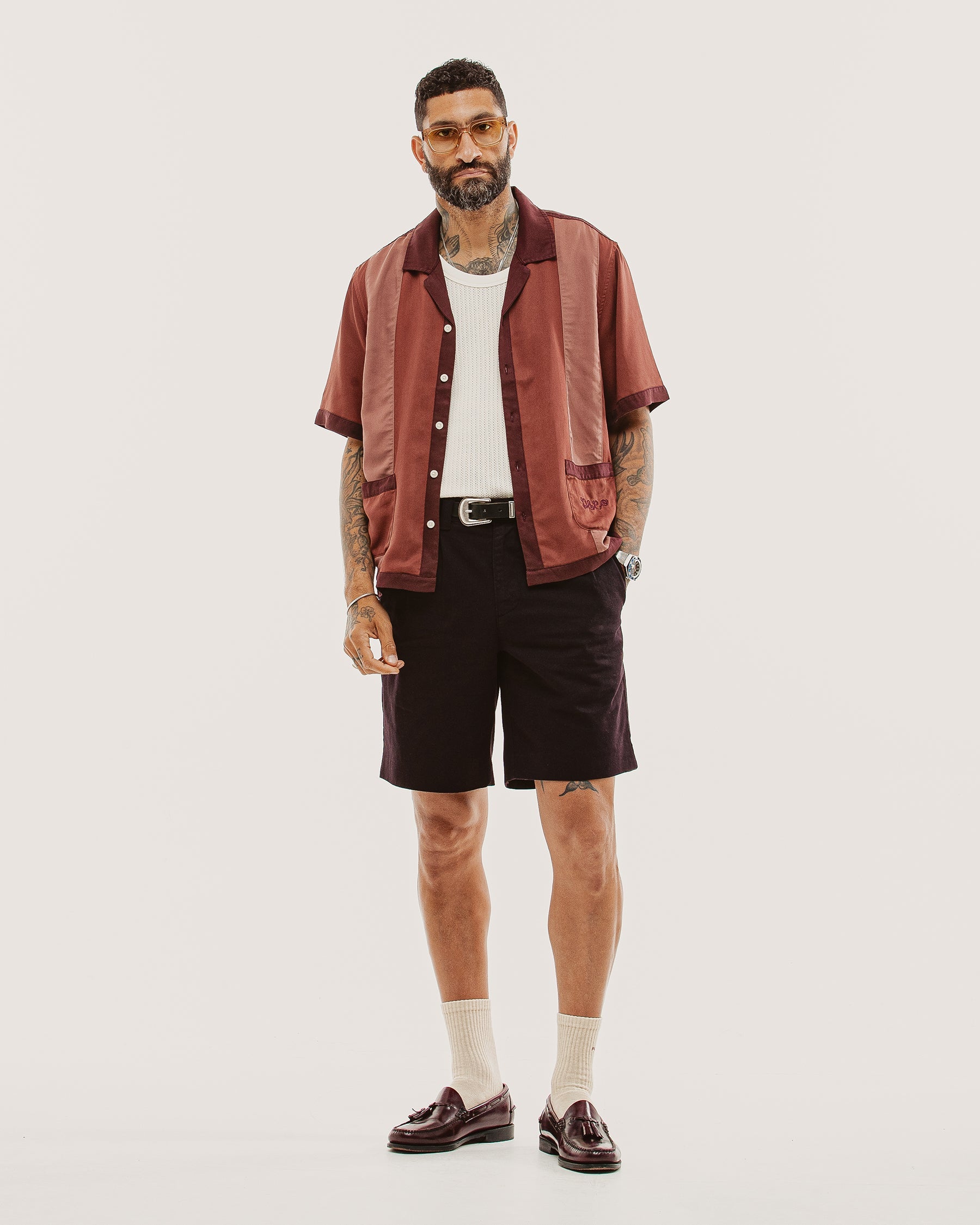 Diner Bowling Shirt - Maroon