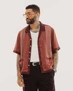 Diner Bowling Shirt - Maroon