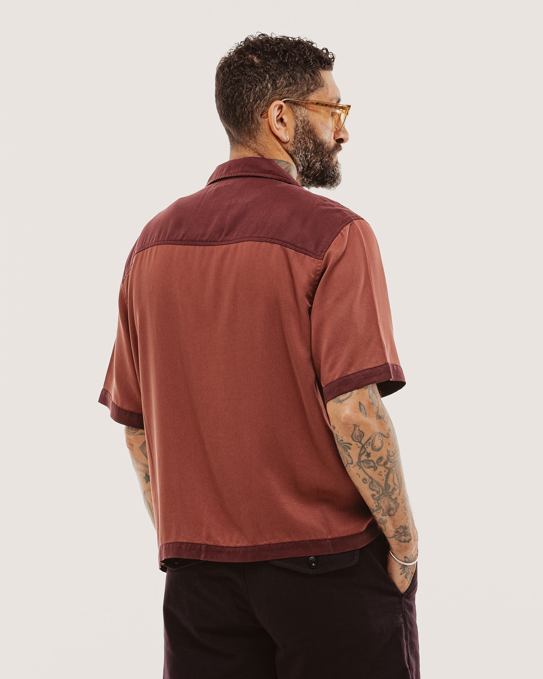 Diner Bowling Shirt - Maroon