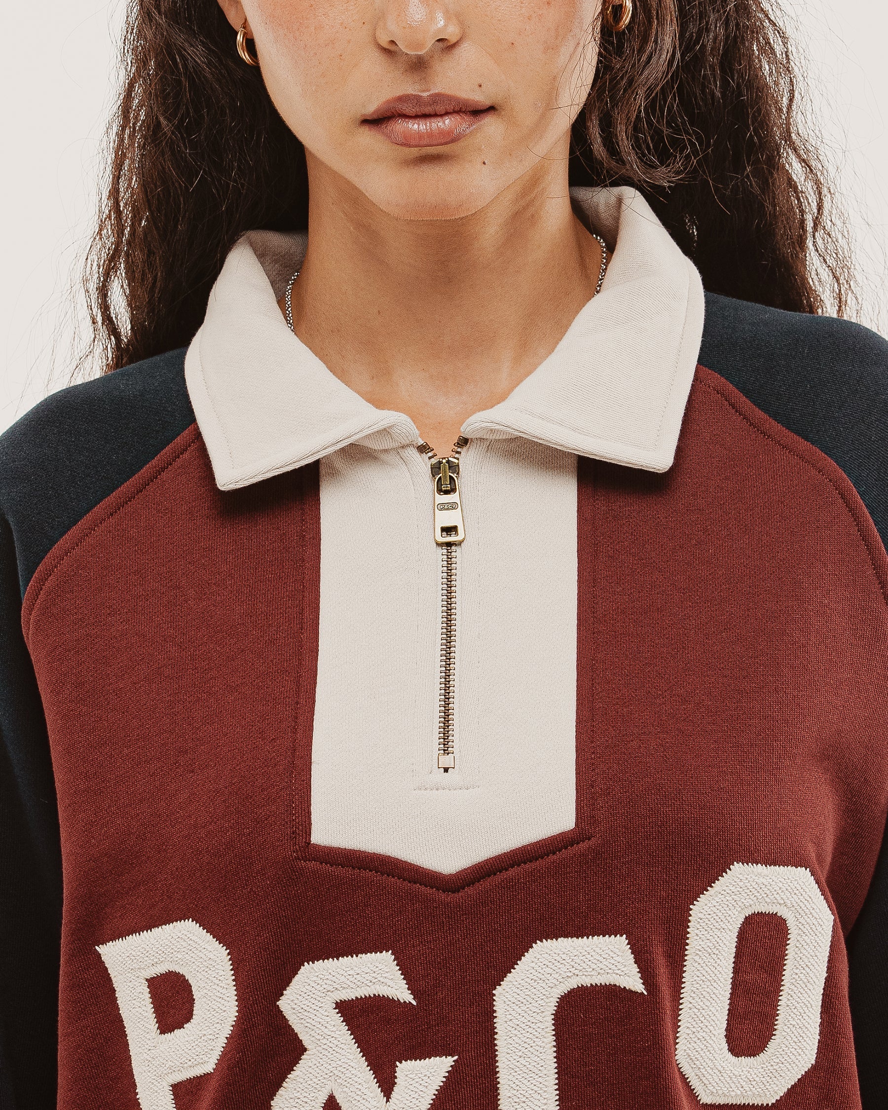 Track 1/4 Zip Jersey - Maroon & Navy