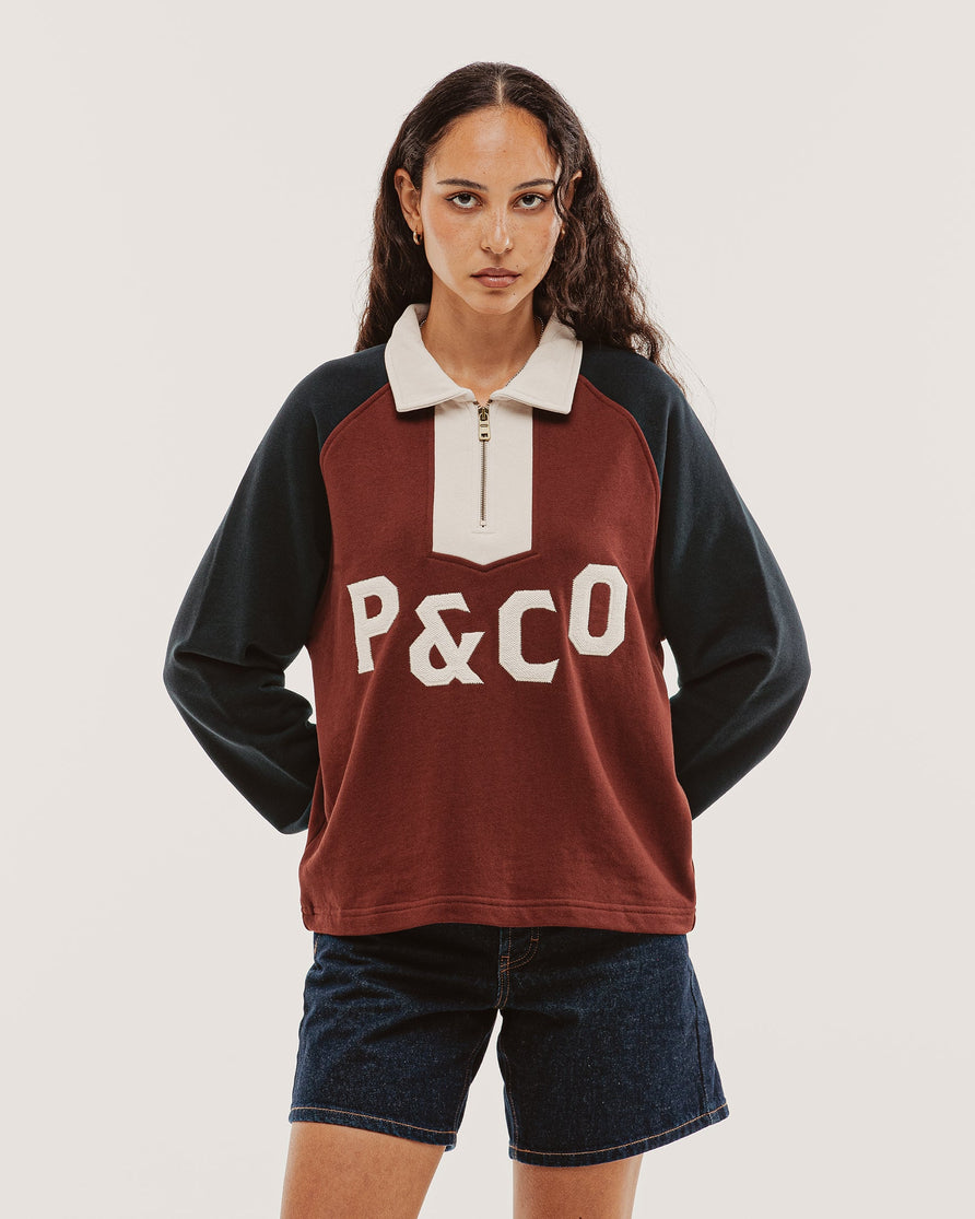 Track 1/4 Zip Jersey - Maroon & Navy