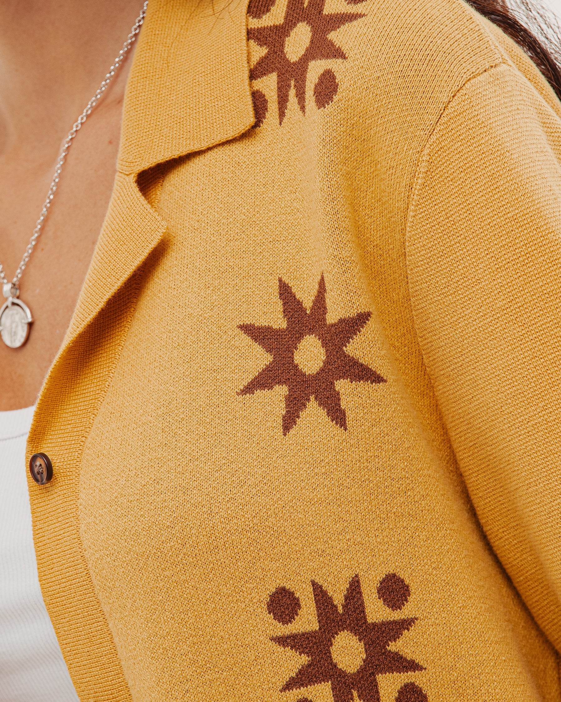 Milano Cropped Knitted Shirt - Ochre