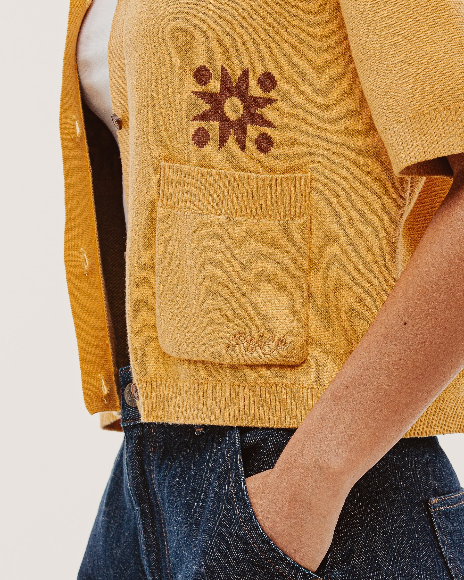 Milano Cropped Knitted Shirt - Ochre
