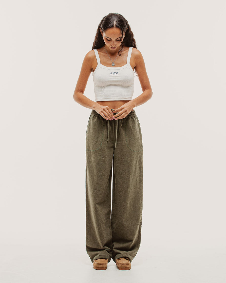Olivia Drawstring Pant - Khaki